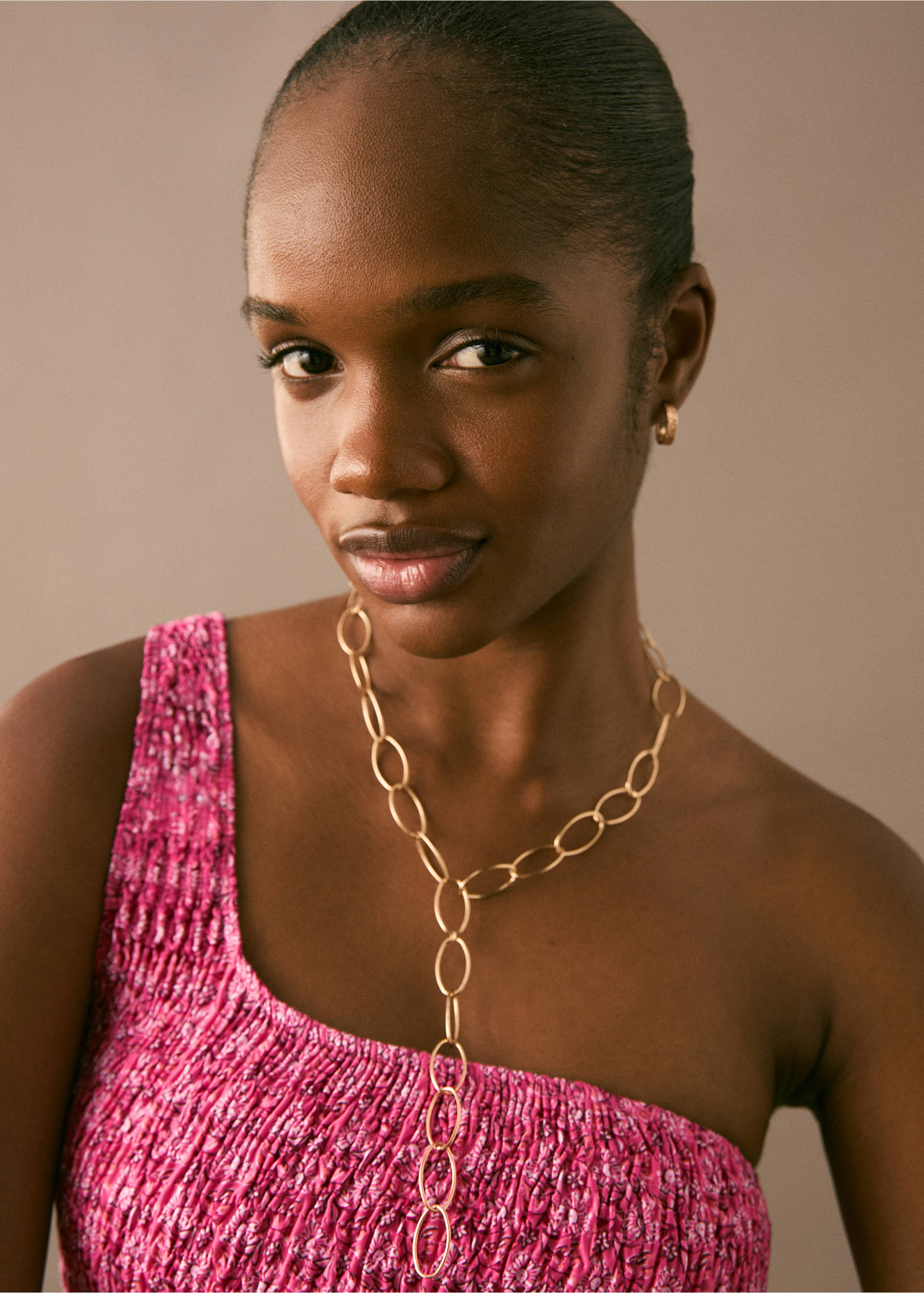 Asymmetrischer Print-Bikini - Detail des Artikels 1, Pastellrosa. Ref: 87005751-00.