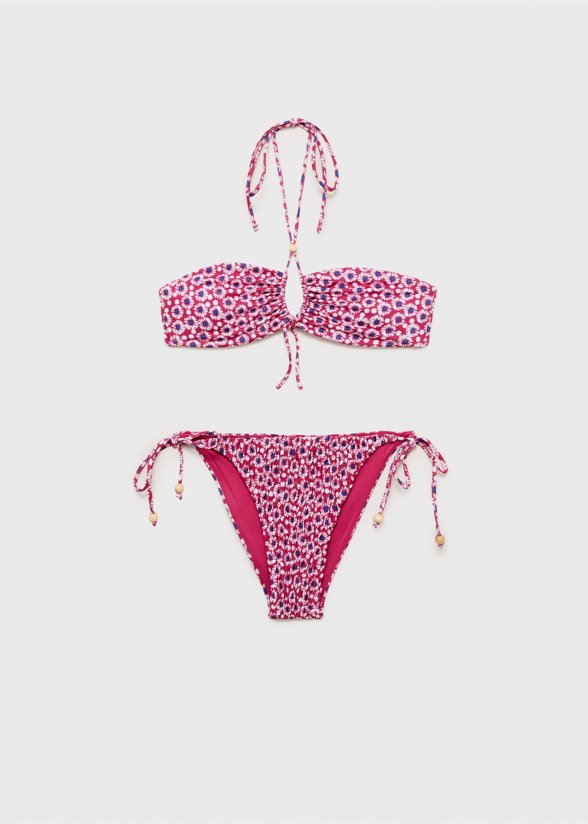 Printed bandeau bikini - Article without model, Pastel Pink. Ref: 87005752-00.