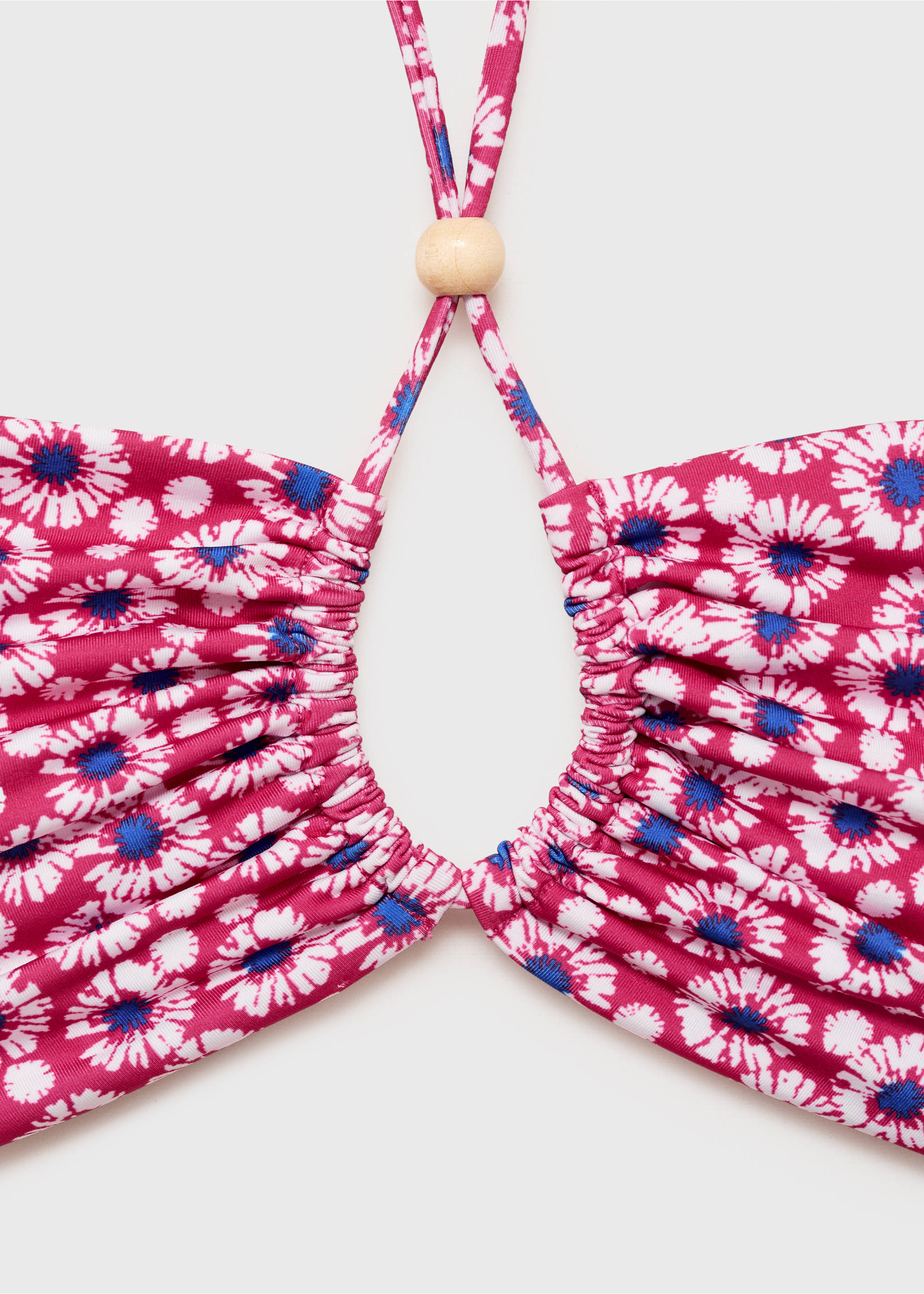 Printed bandeau bikini - Details of the article 8, Pastel Pink. Ref: 87005752-00.