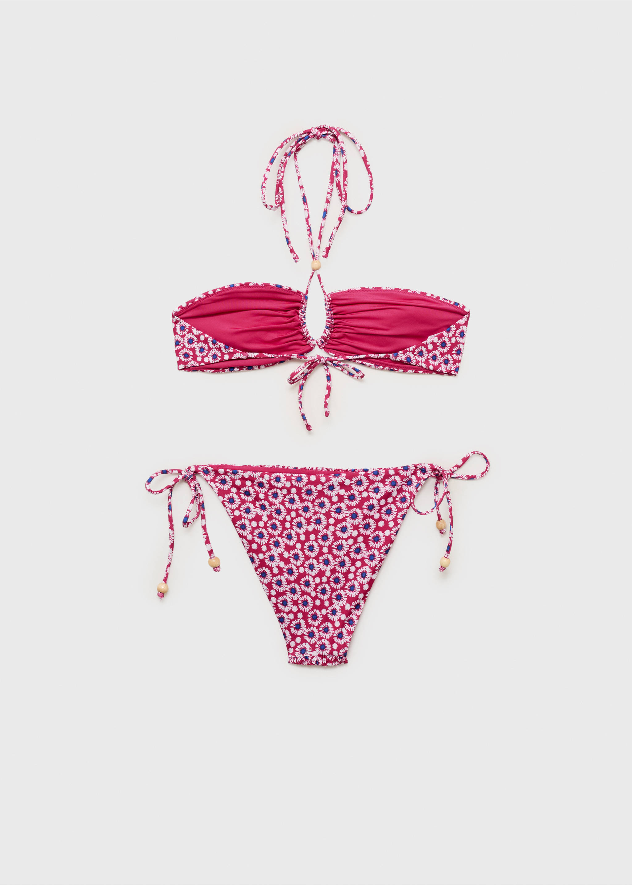 Printed bandeau bikini - Details of the article 0, Pastel Pink. Ref: 87005752-00.