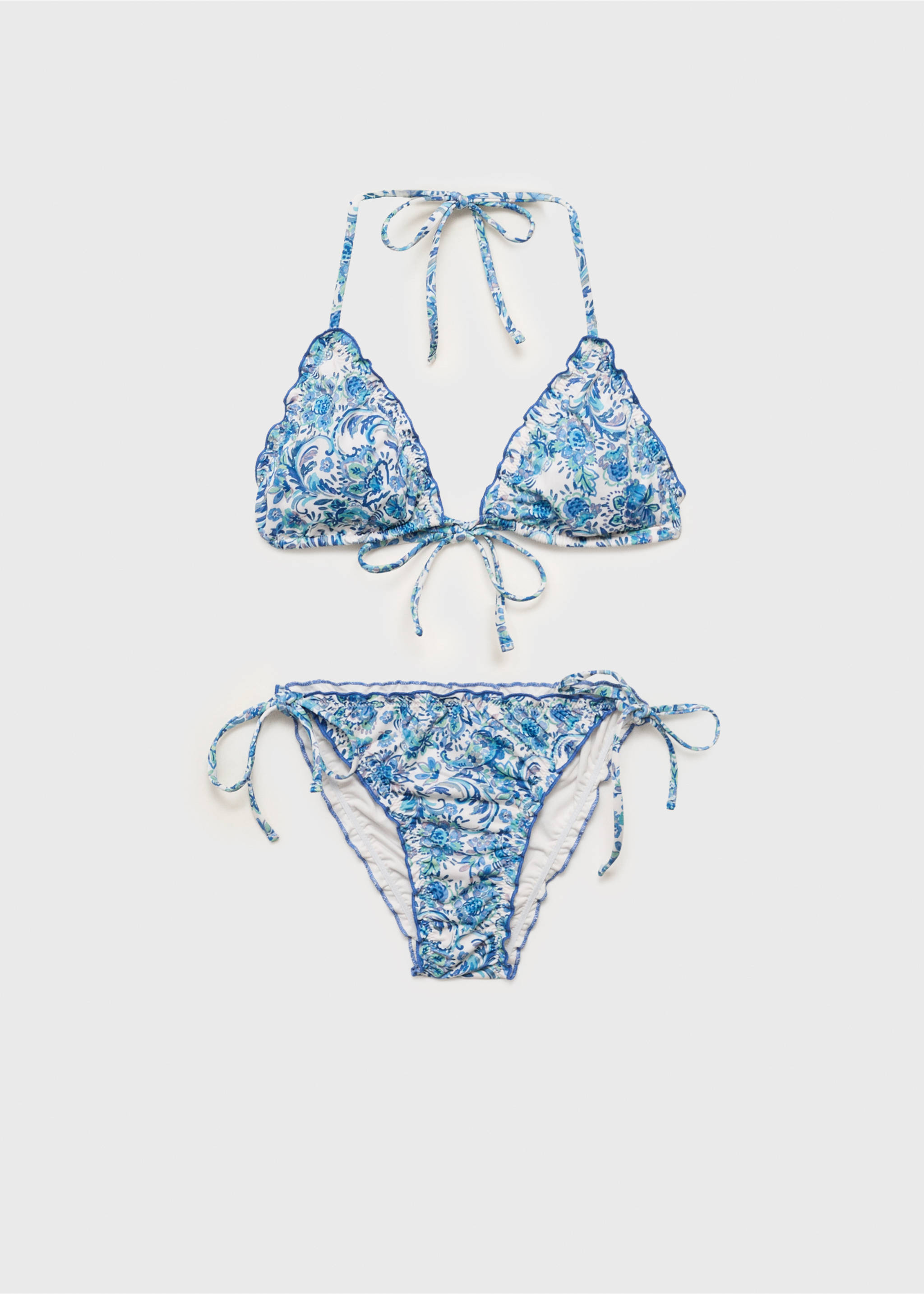 Gemusterter Bikini mit Borte - Artikel ohne Model, Blau. Ref: 87005753-00.