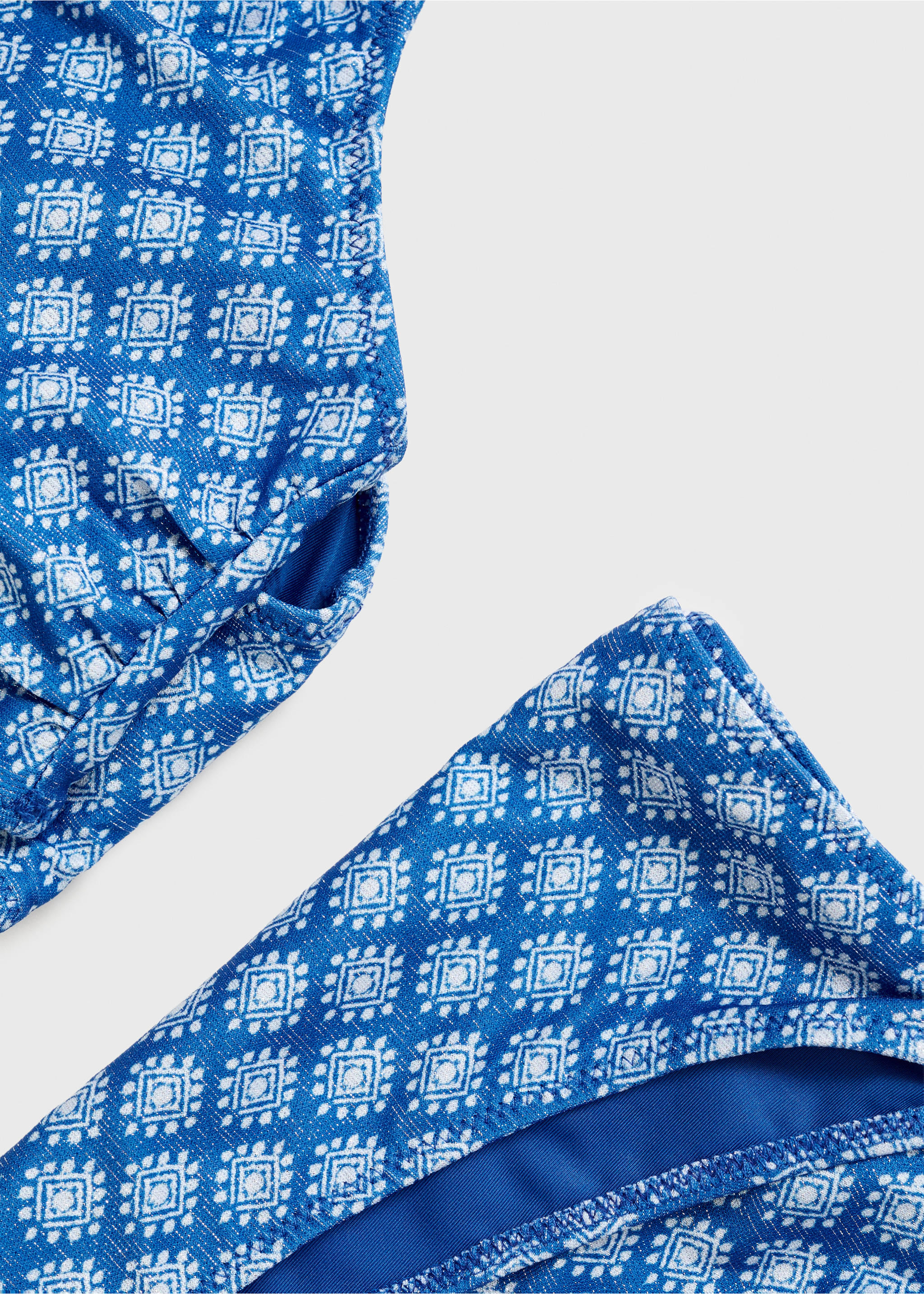Asymmetrical printed bikini - Details of the article 0, Vibrant blue. Ref: 87005754-00.