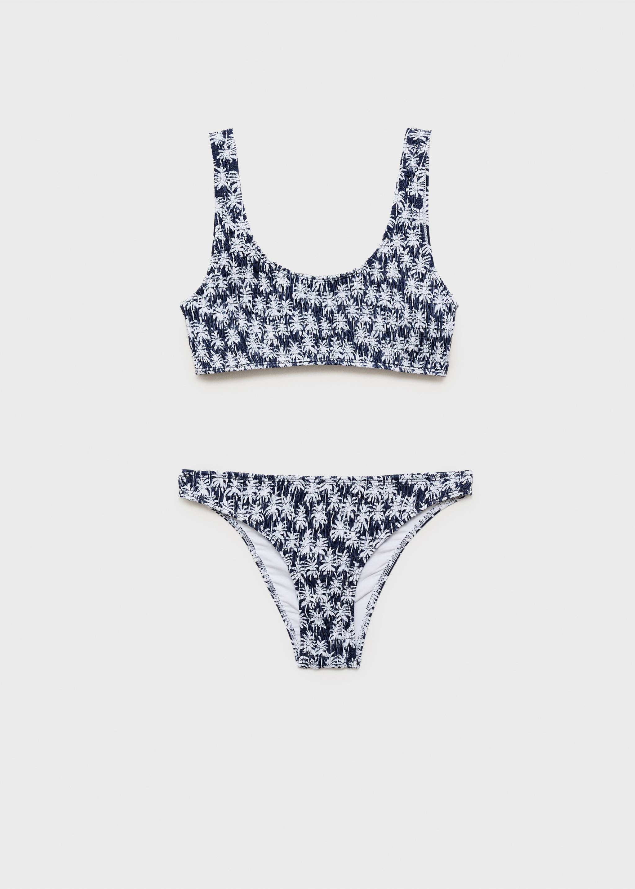 Ruched printed bikini - Article without model, Charcoal. Ref: 87005755-00.