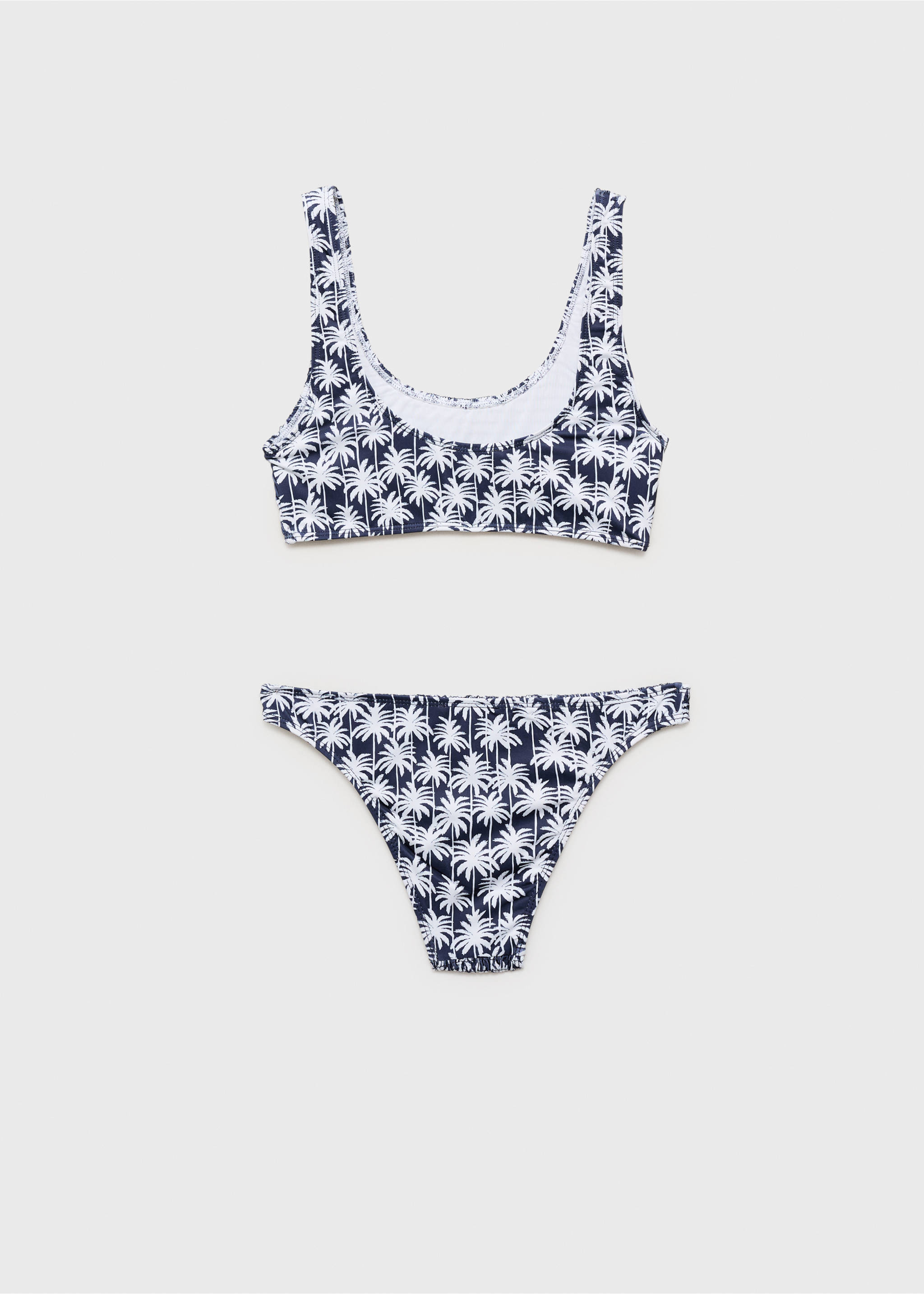 Ruched printed bikini - Reverse of the article, Charcoal. Ref: 87005755-00.