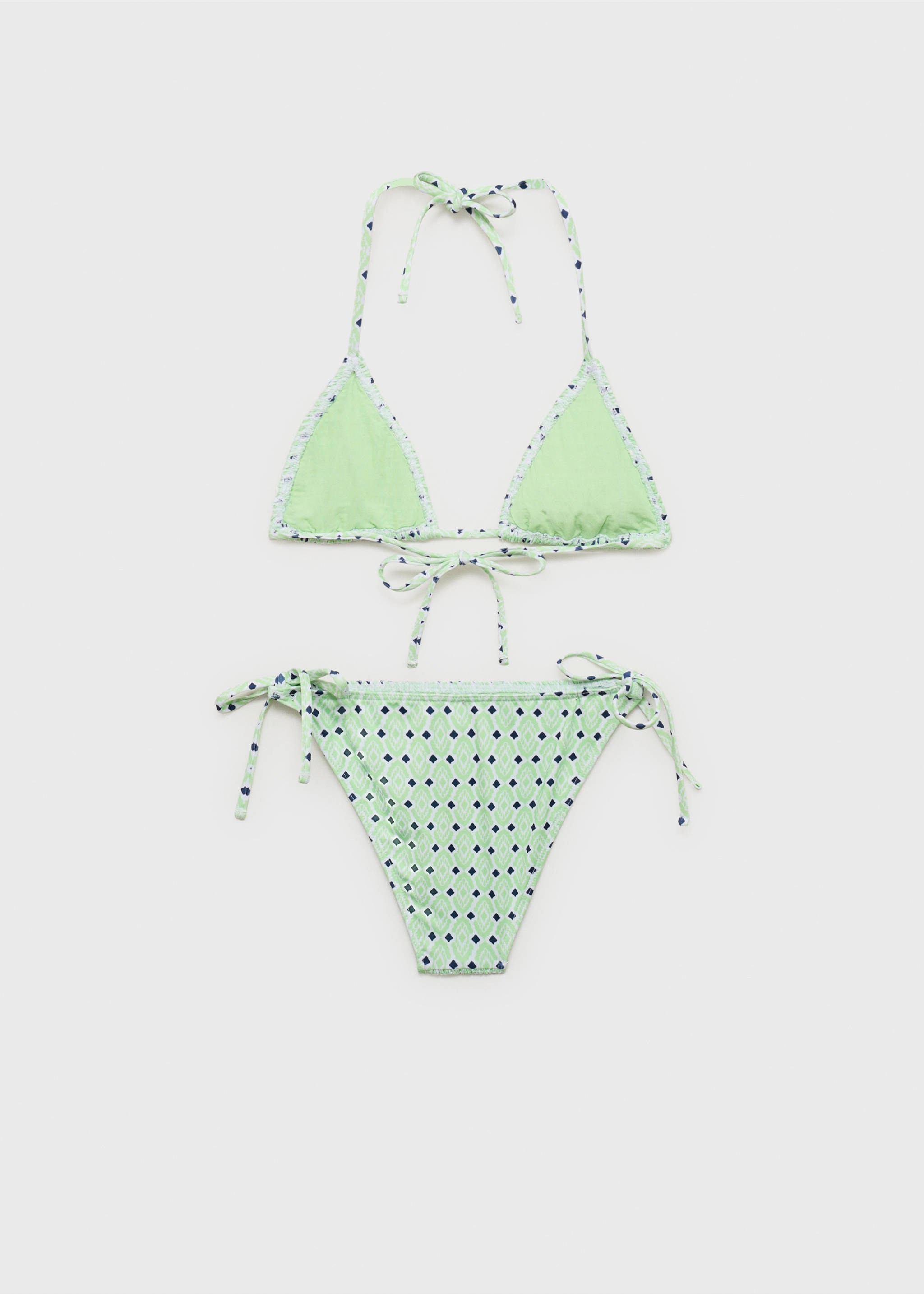 Ruched printed bikini - Reverse of the article, Lime. Ref: 87005757-00.