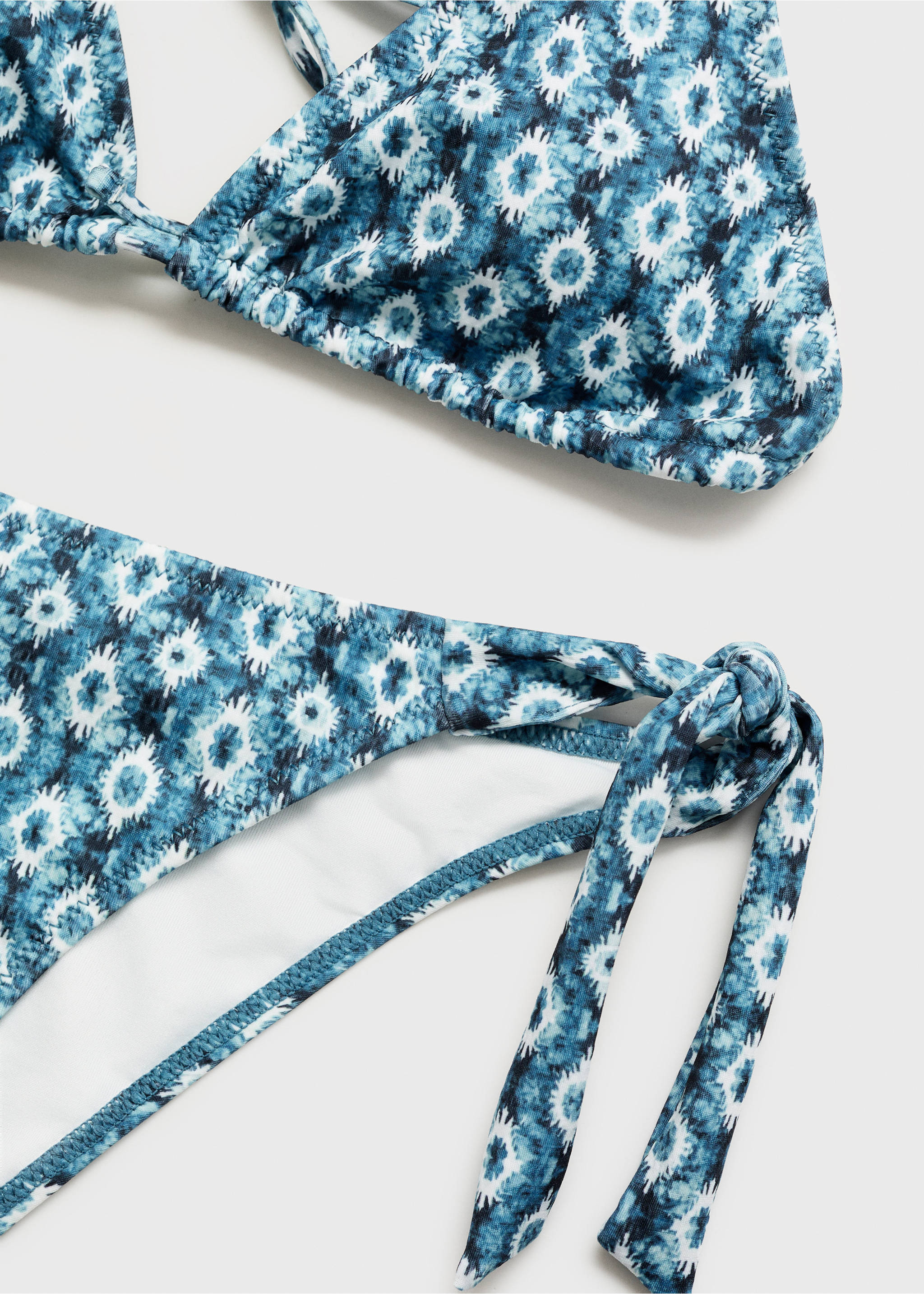 Printed bikini - Details of the article 0, Turquoise. Ref: 87005758-00.