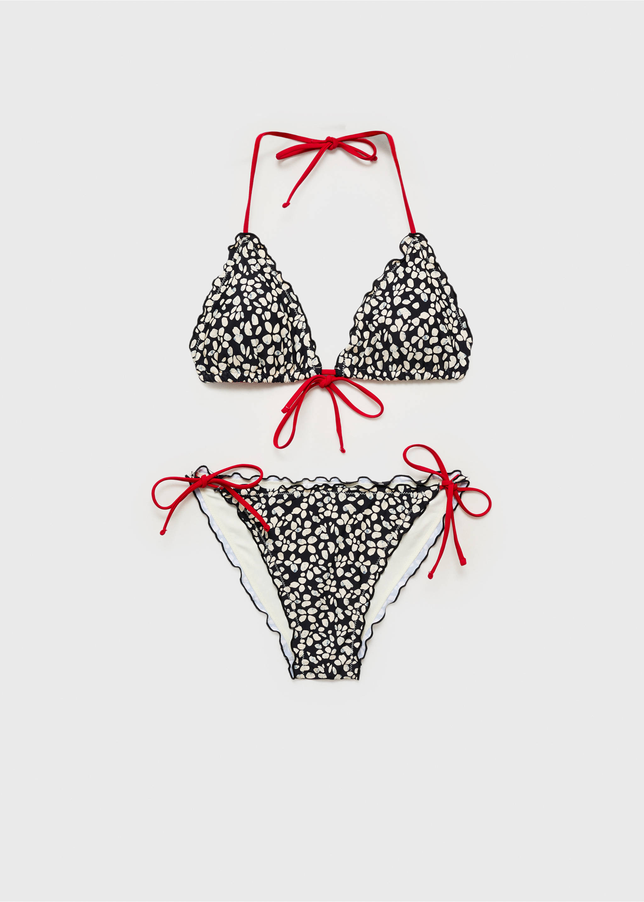 Bikini estampado ribete - Artículo sin modelo, Negro. Ref: 87005759-00.