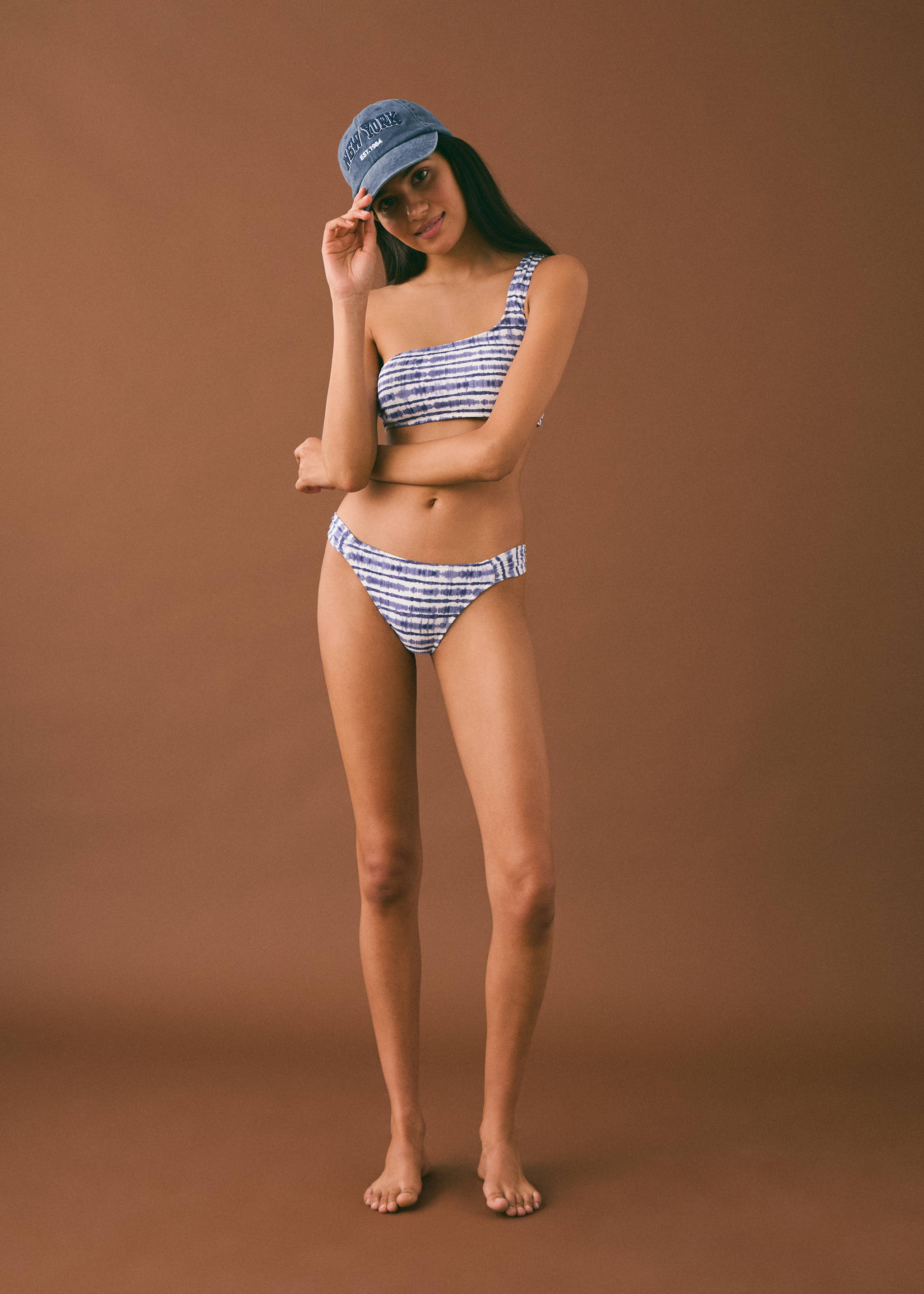 Asymmetrischer Tie-Dye-Bikini - Allgemeine Ansicht