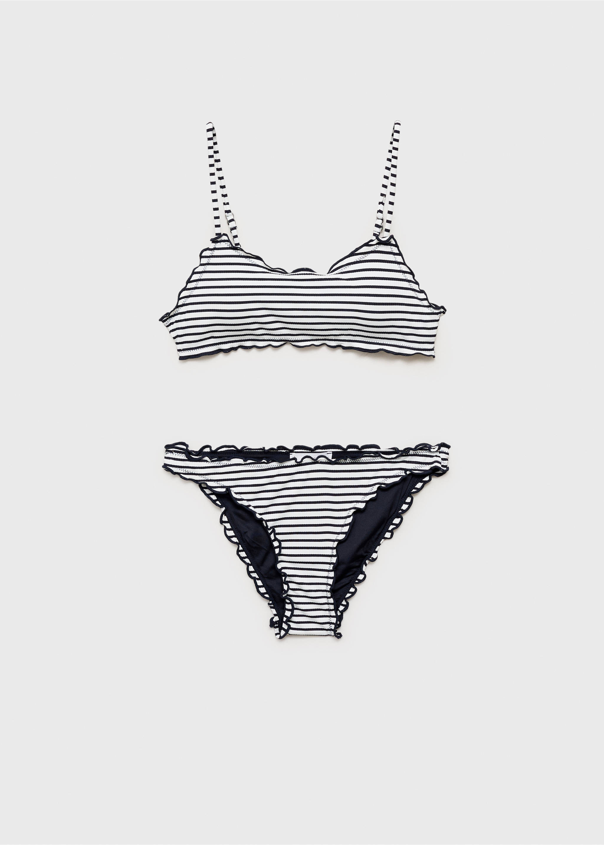 Striped bikini with trim - Article without model, Off White. Ref: 87005767-00.