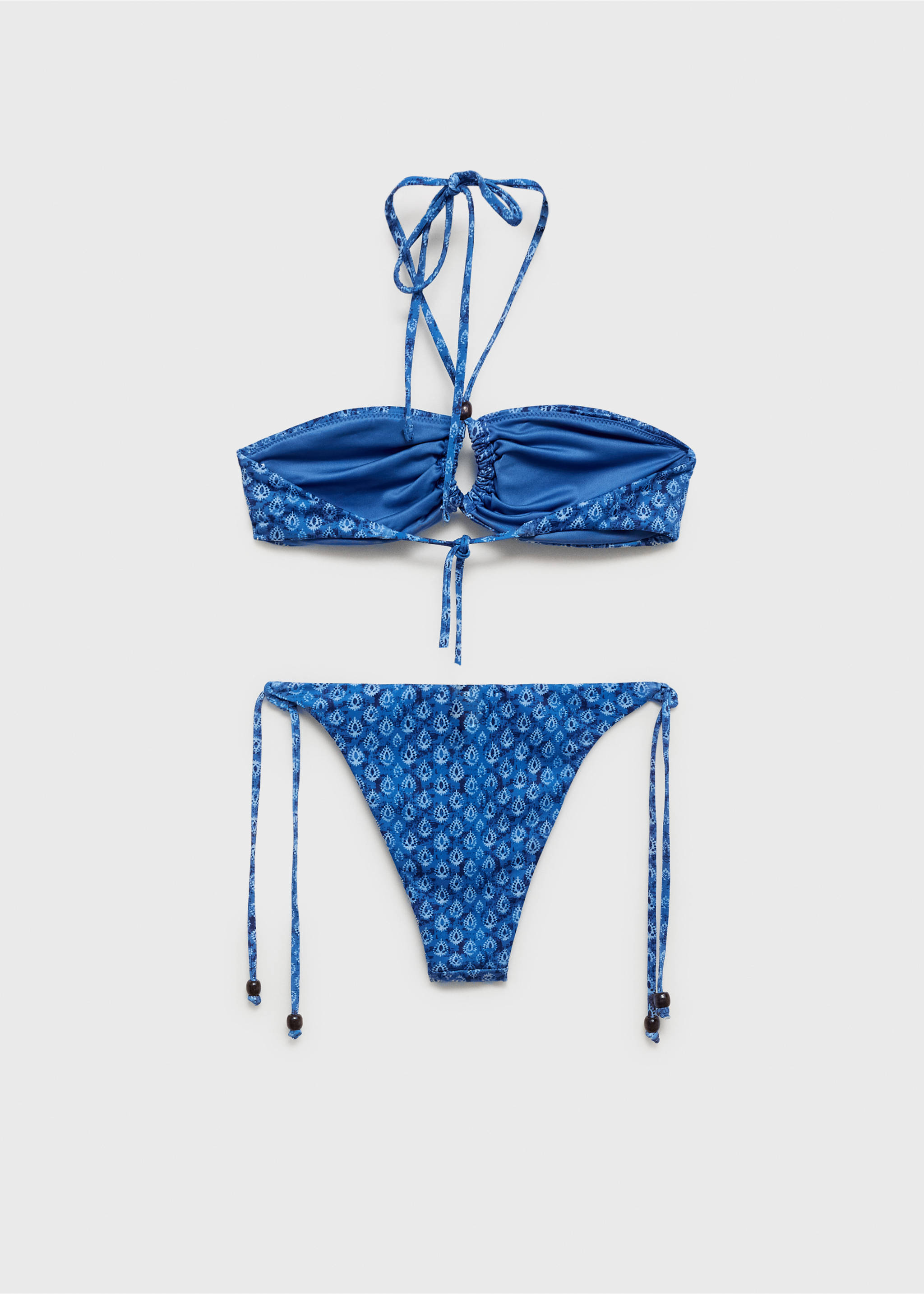 Gemusterter Bandeau-Bikini - Detail des Artikels 8, Dunkles Marineblau. Ref: 87005769-00.