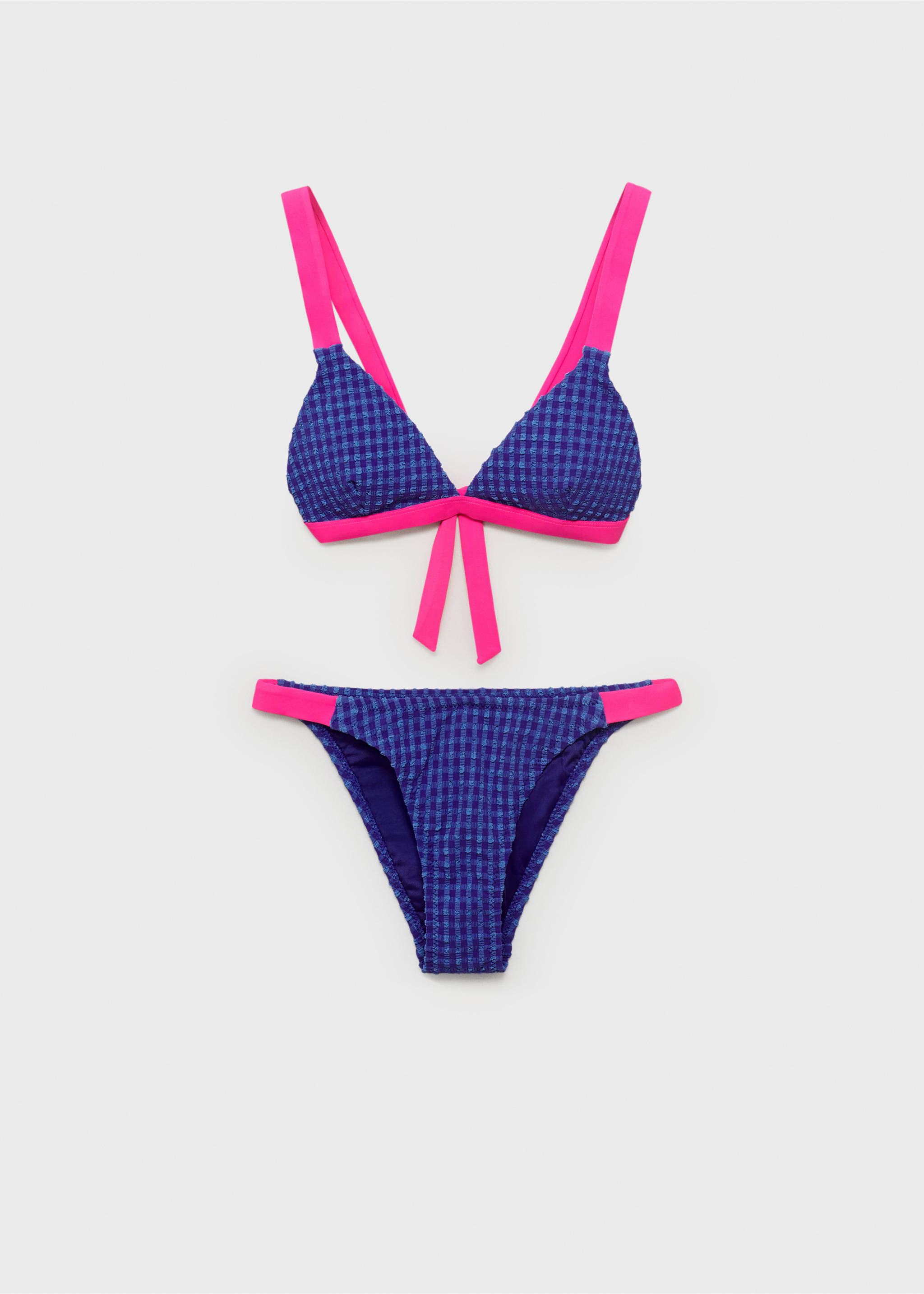 Gingham bikini - Article without model, Dark Navy. Ref: 87005772-00.