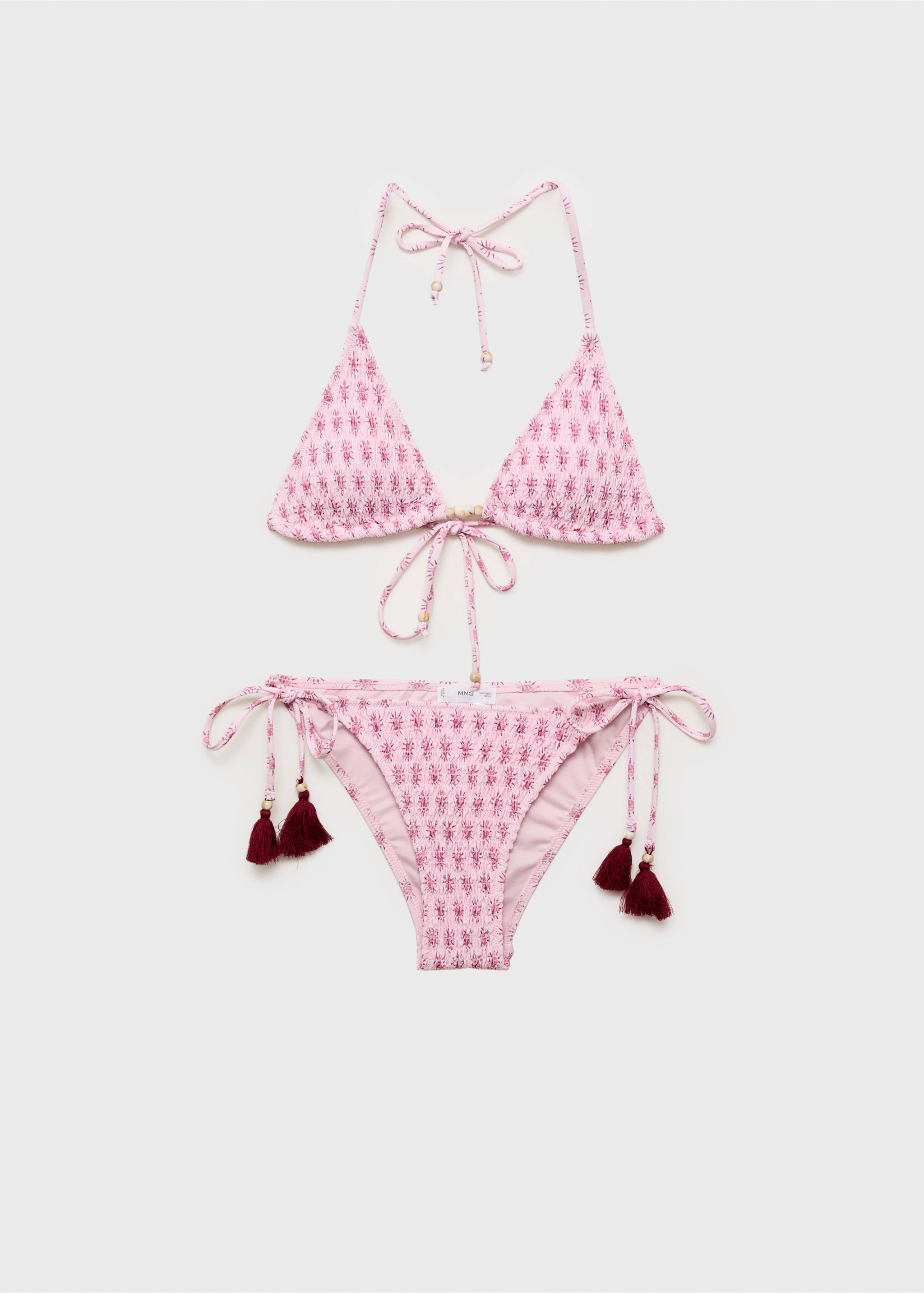 Bikini estampado pompones - Artículo sin modelo, Melocotón. Ref: 87005773-00.