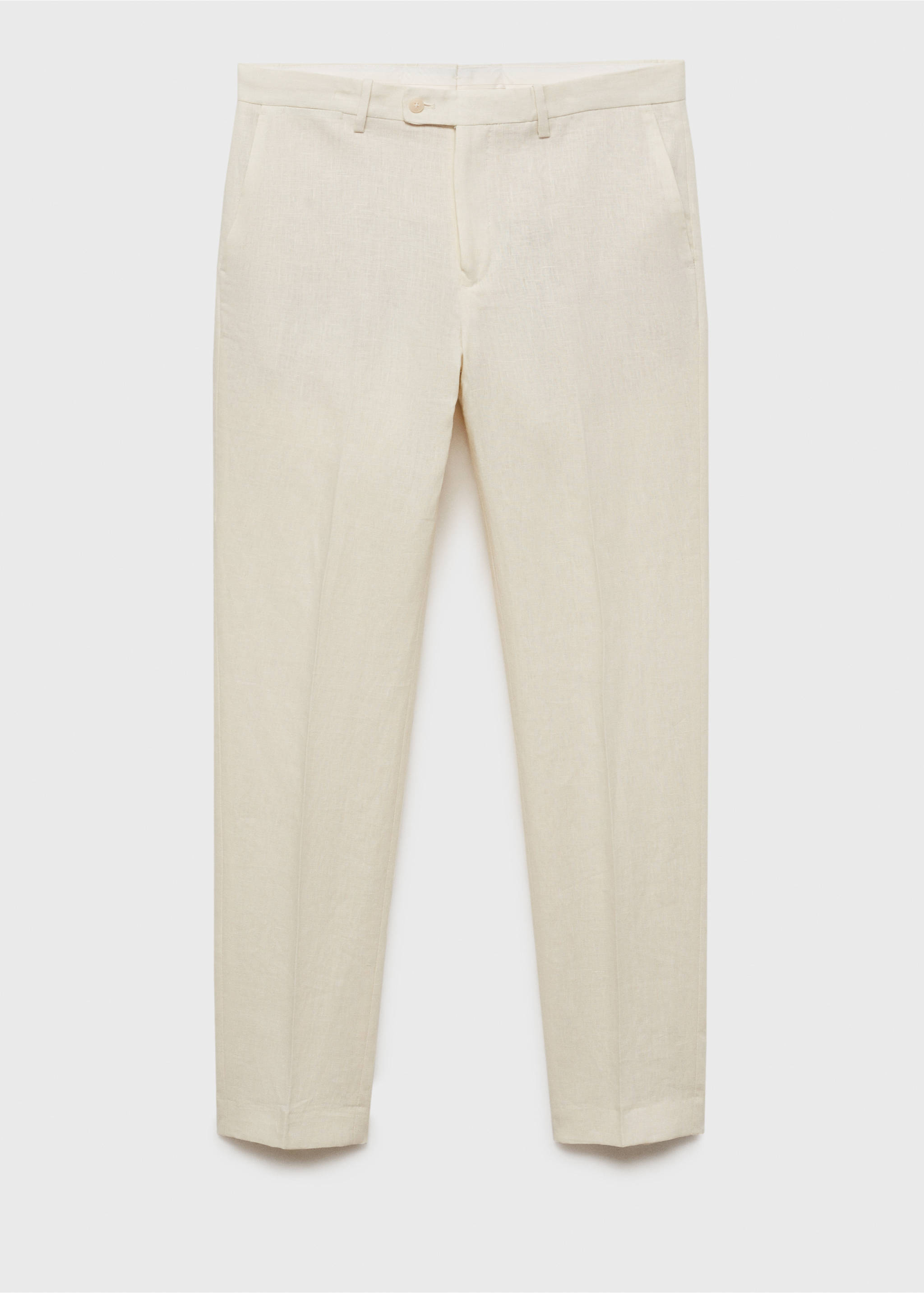 Amalfi 100% linen slim-fit suit trousers - Article without model, Ivory White. Ref: 87005938-00.