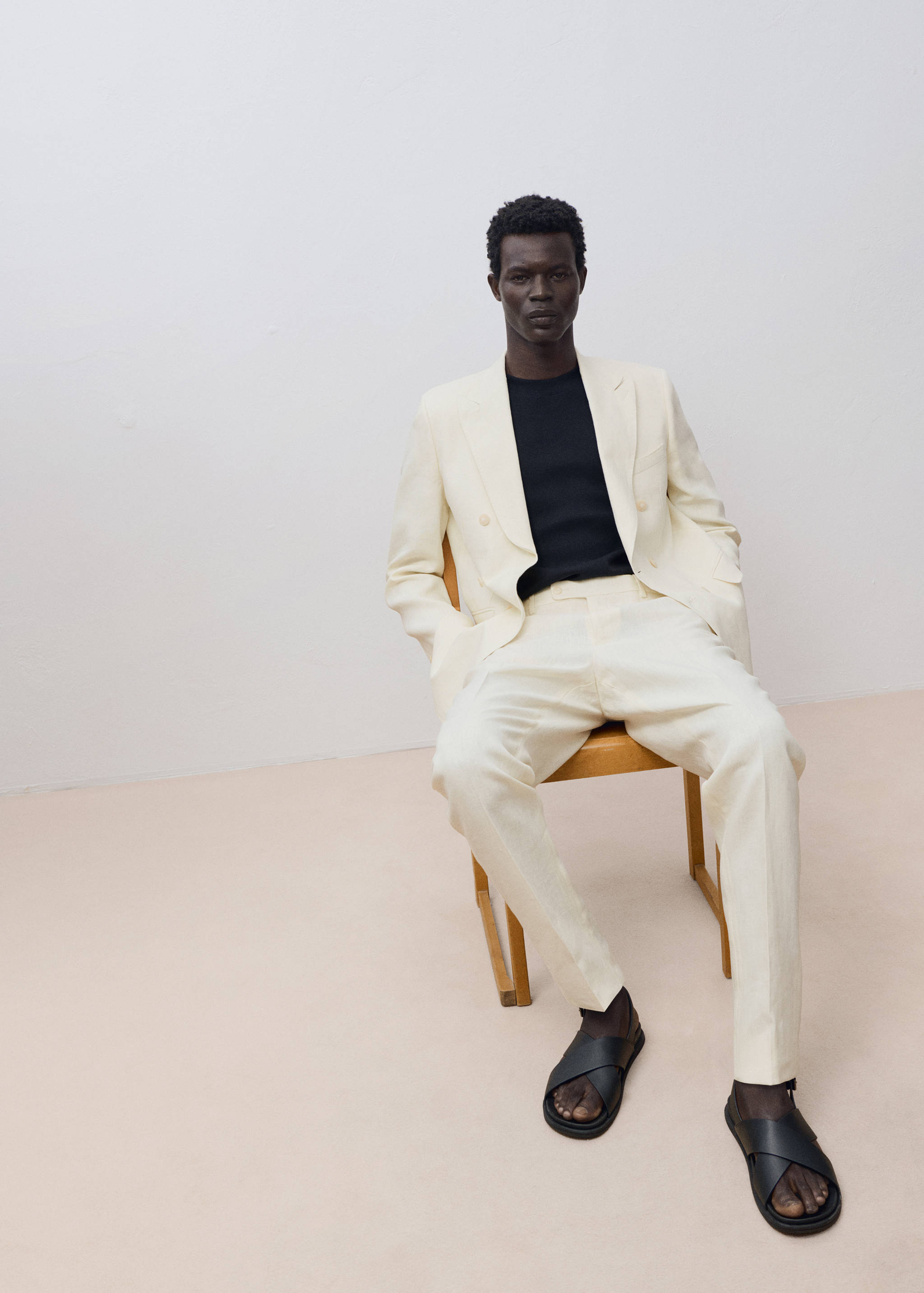 Amalfi 100% linen slim-fit suit trousers - Details of the article 5