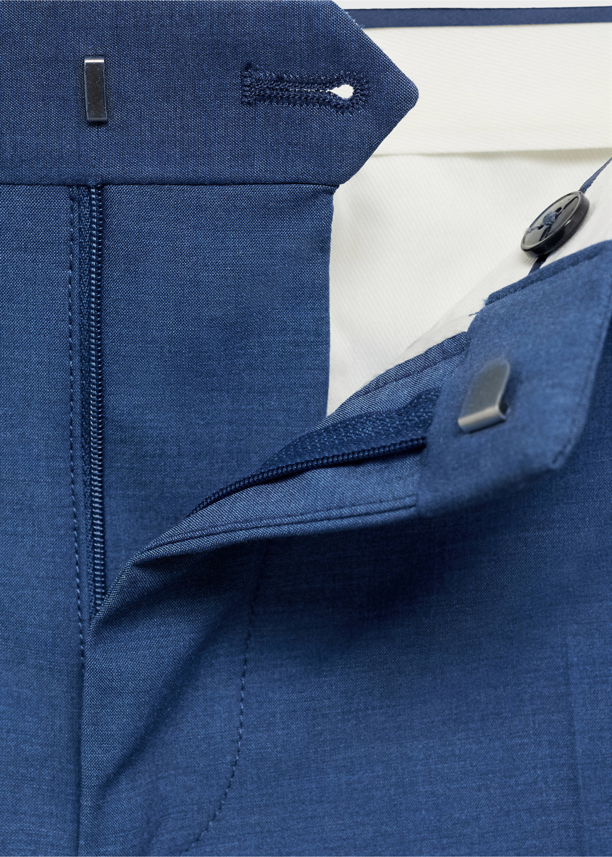 Stretch fabric super slim-fit suit trousers - Details of the article 0, Blue. Ref: 87005939-00.