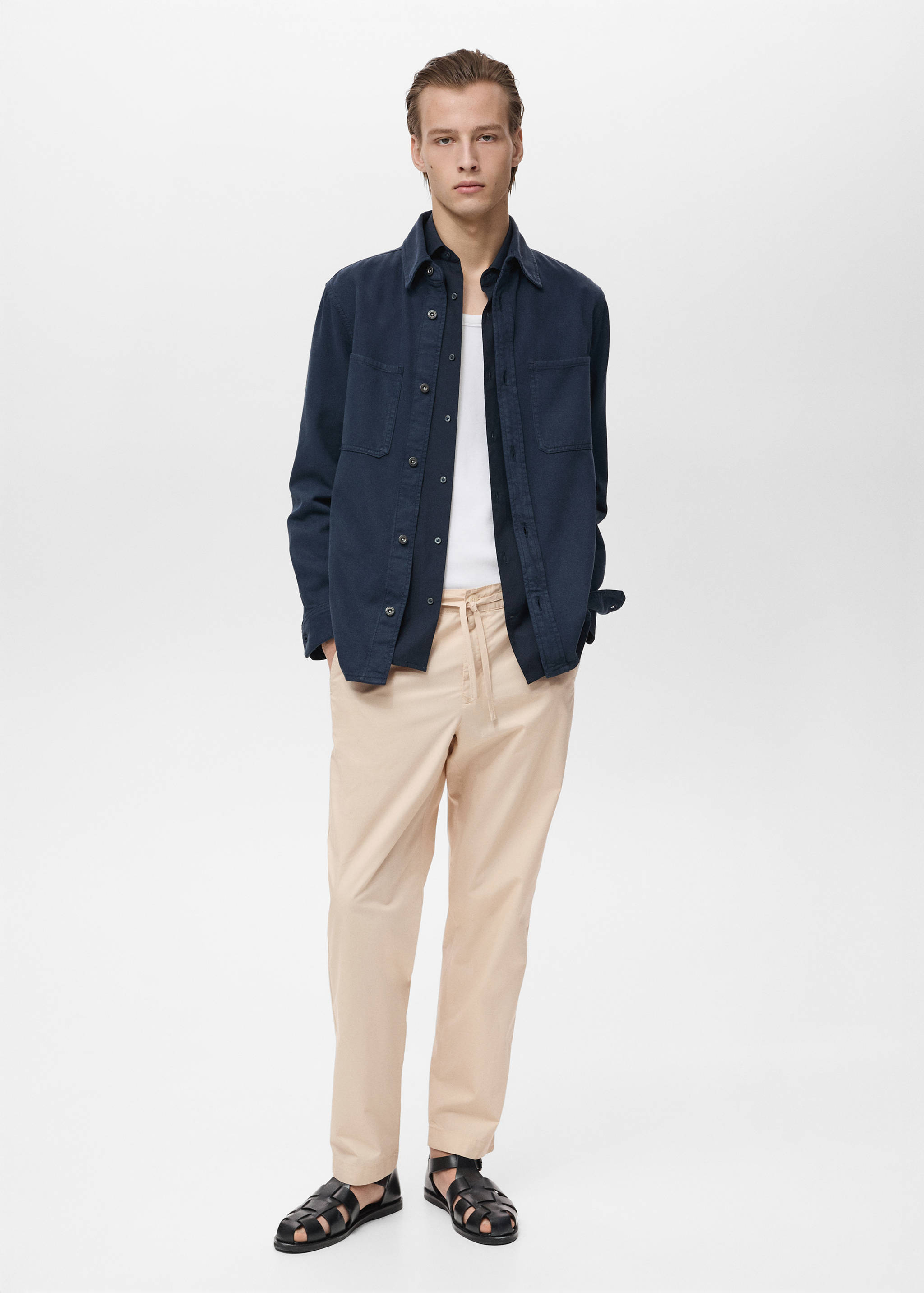 Poplin cotton trousers - General plane