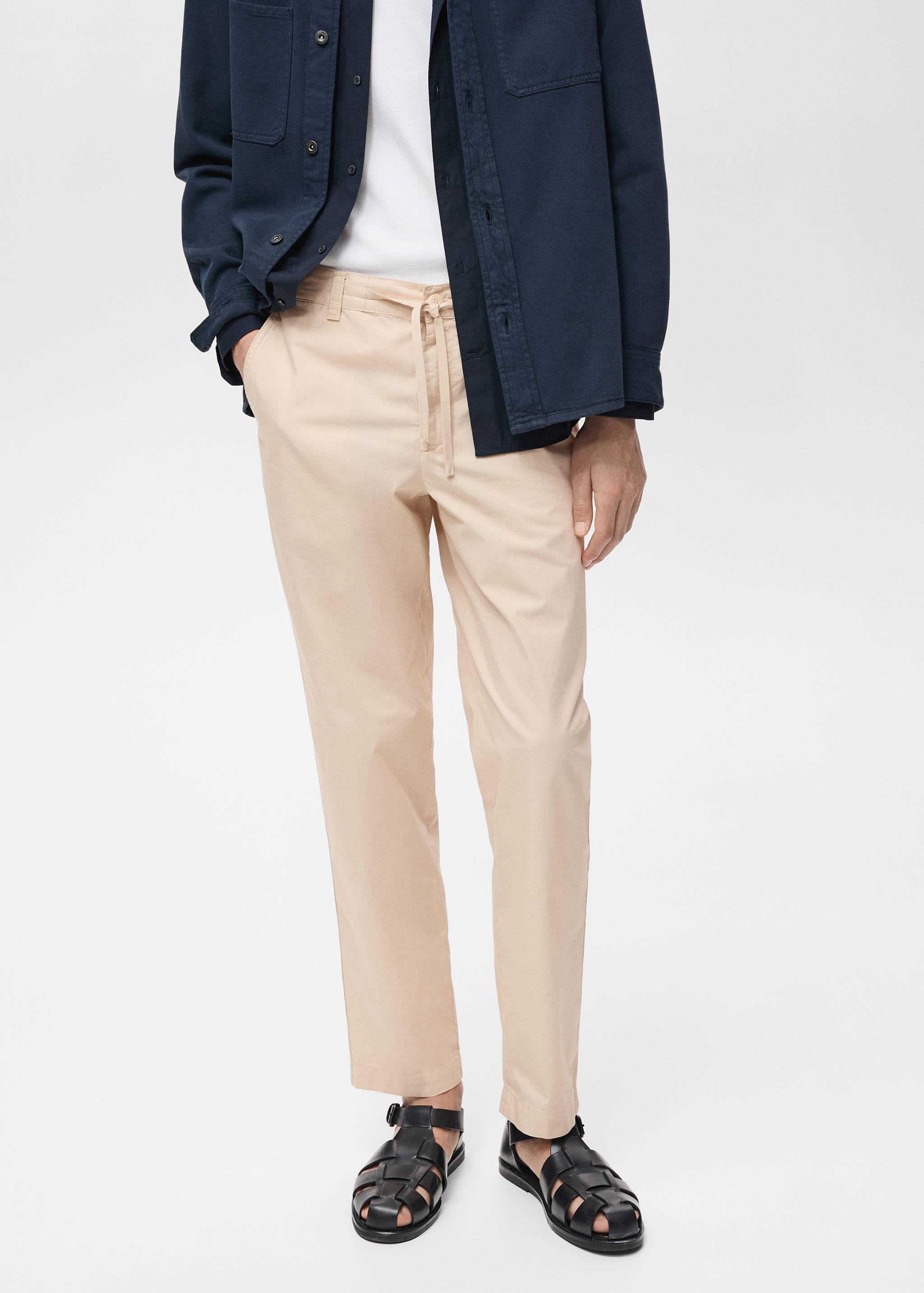 Poplin cotton trousers - Medium plane