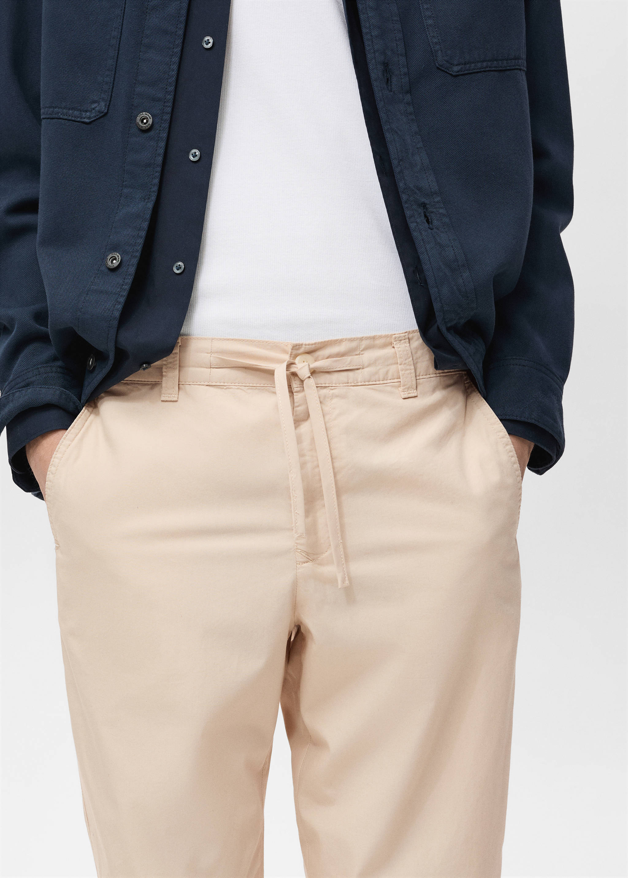 Poplin cotton trousers - Details of the article 1