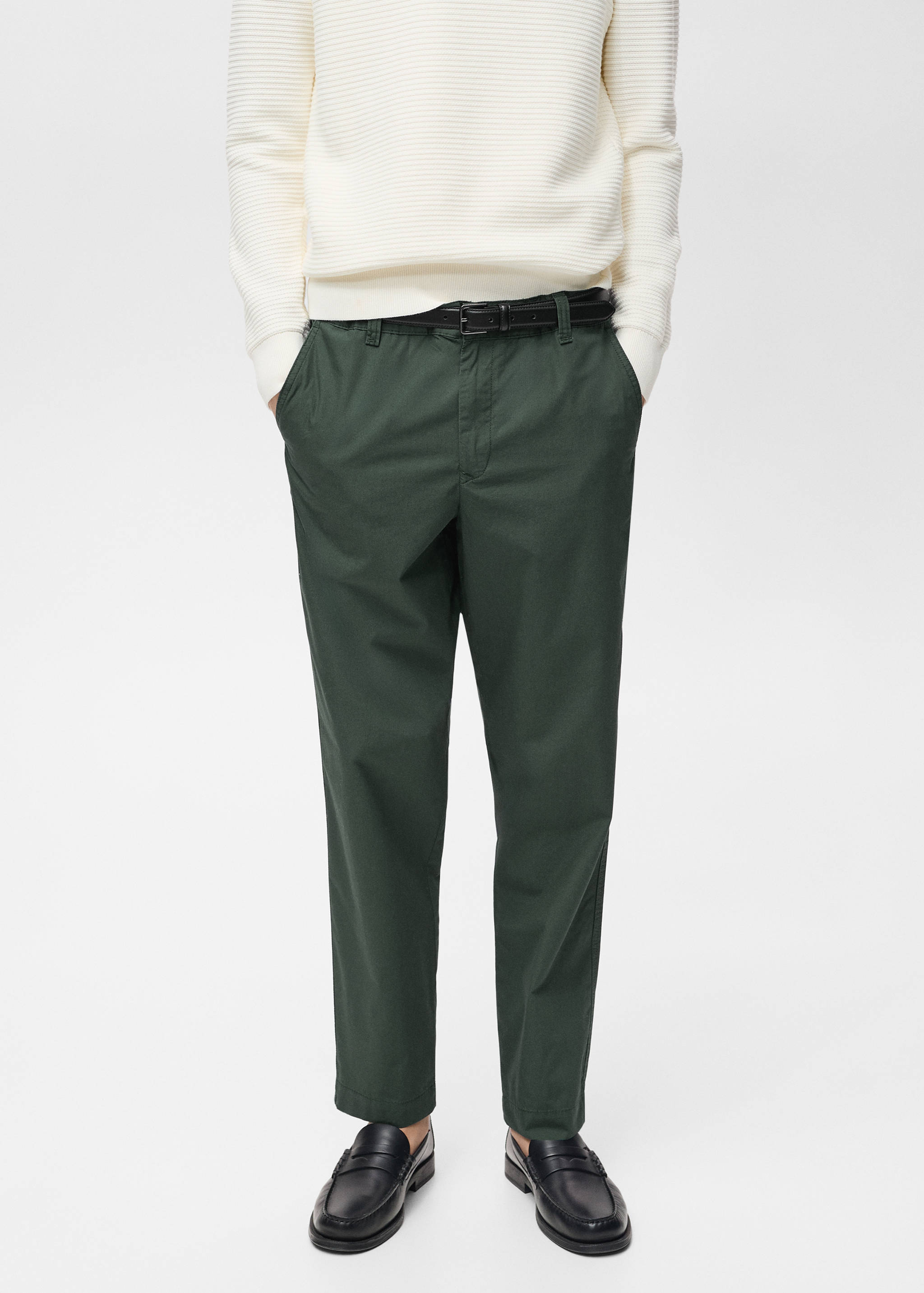 Poplin cotton trousers - Medium plane