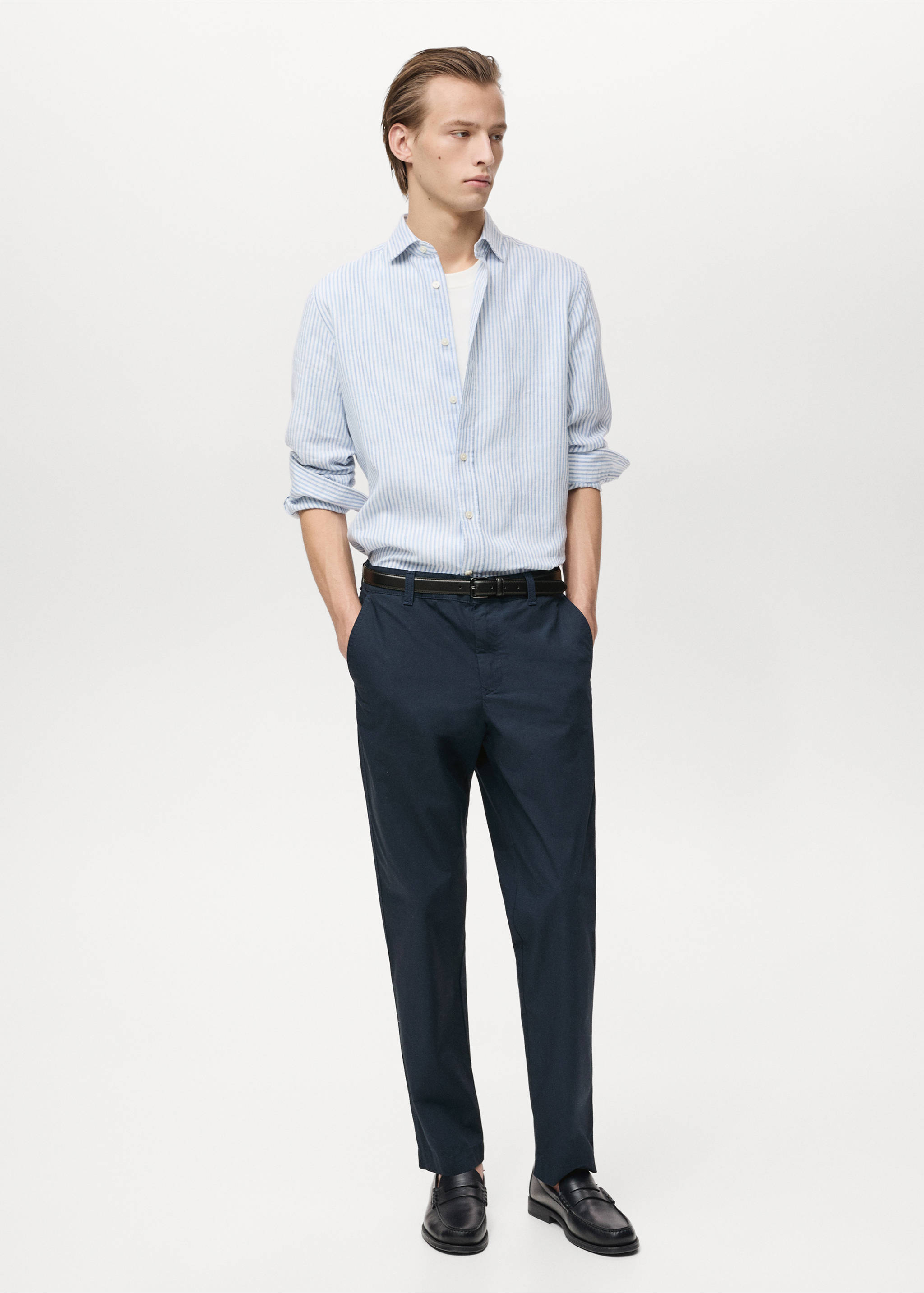 Poplin cotton pants - General plane, Dark Navy. Ref: 87005941-00.