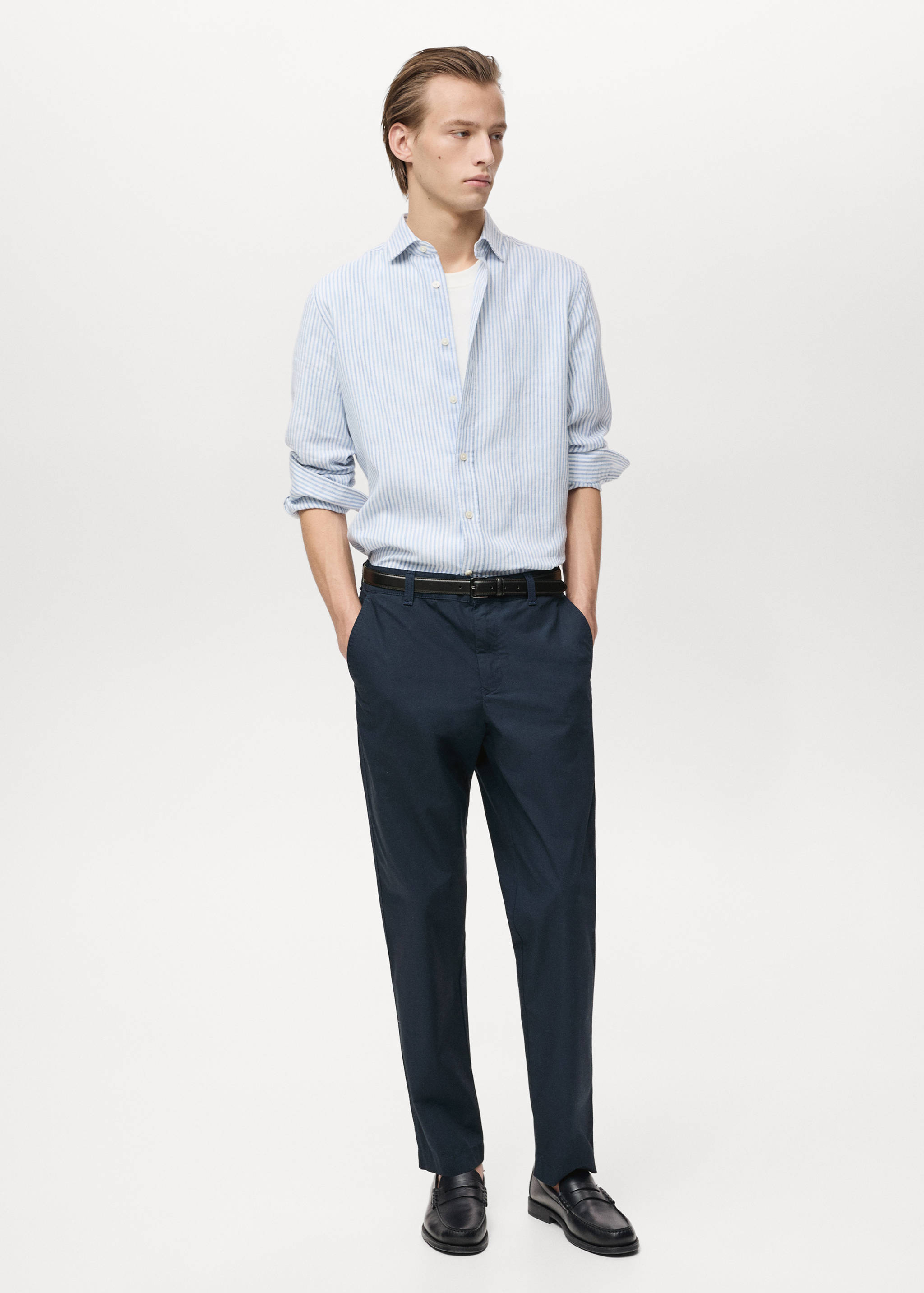Poplin cotton trousers - General plane
