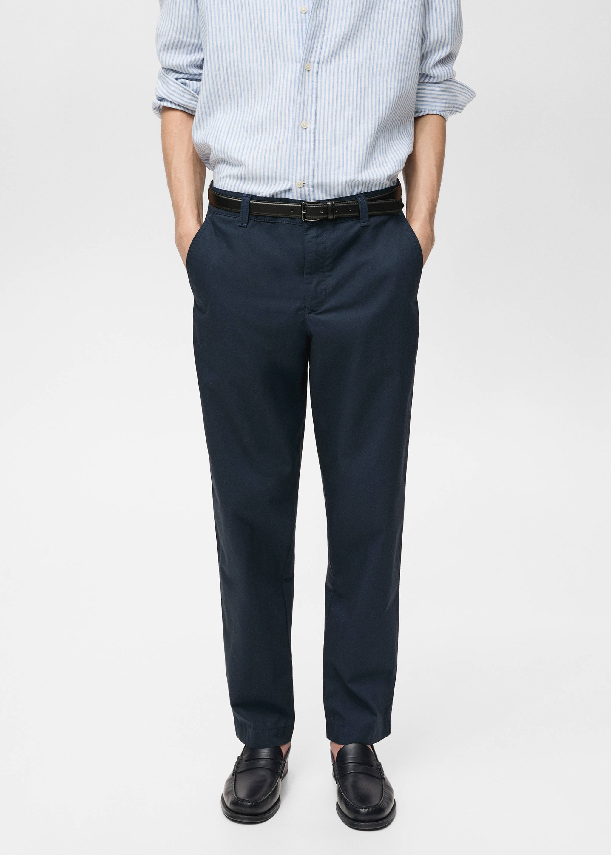 Poplin cotton trousers - Medium plane
