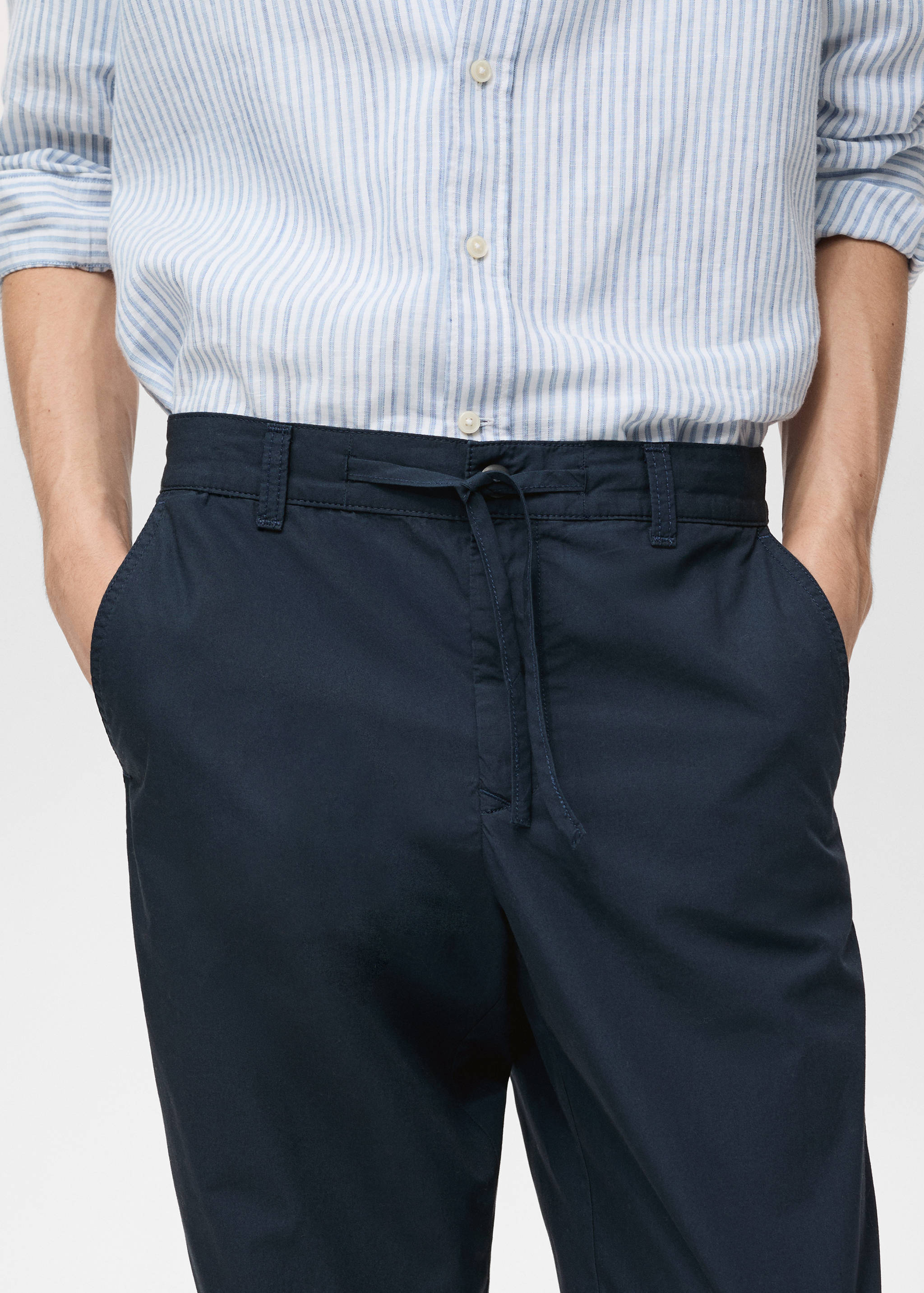 Poplin cotton trousers - Details of the article 1
