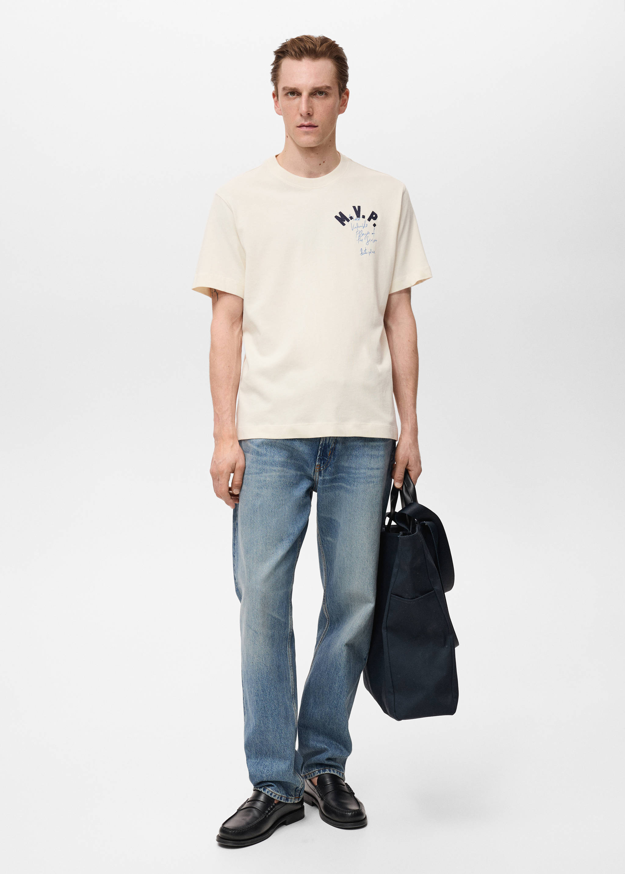 Embroidered cotton T-shirt - General plane