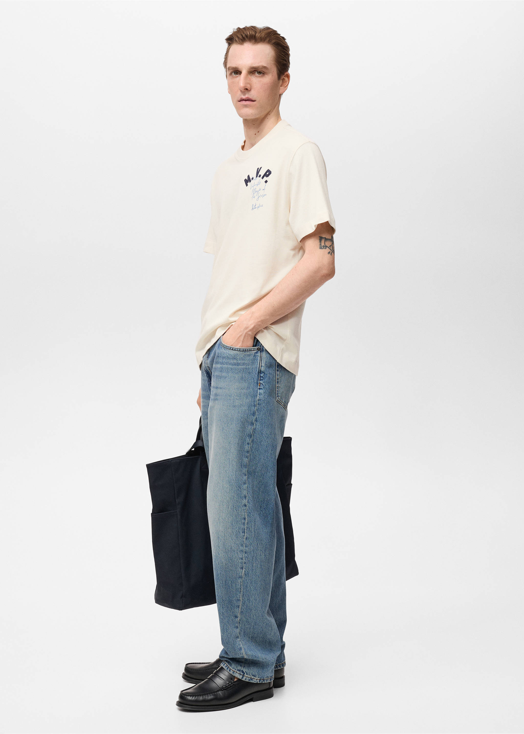 Embroidered cotton T-shirt - Details of the article 2, Ecru. Ref: 87005943-00.