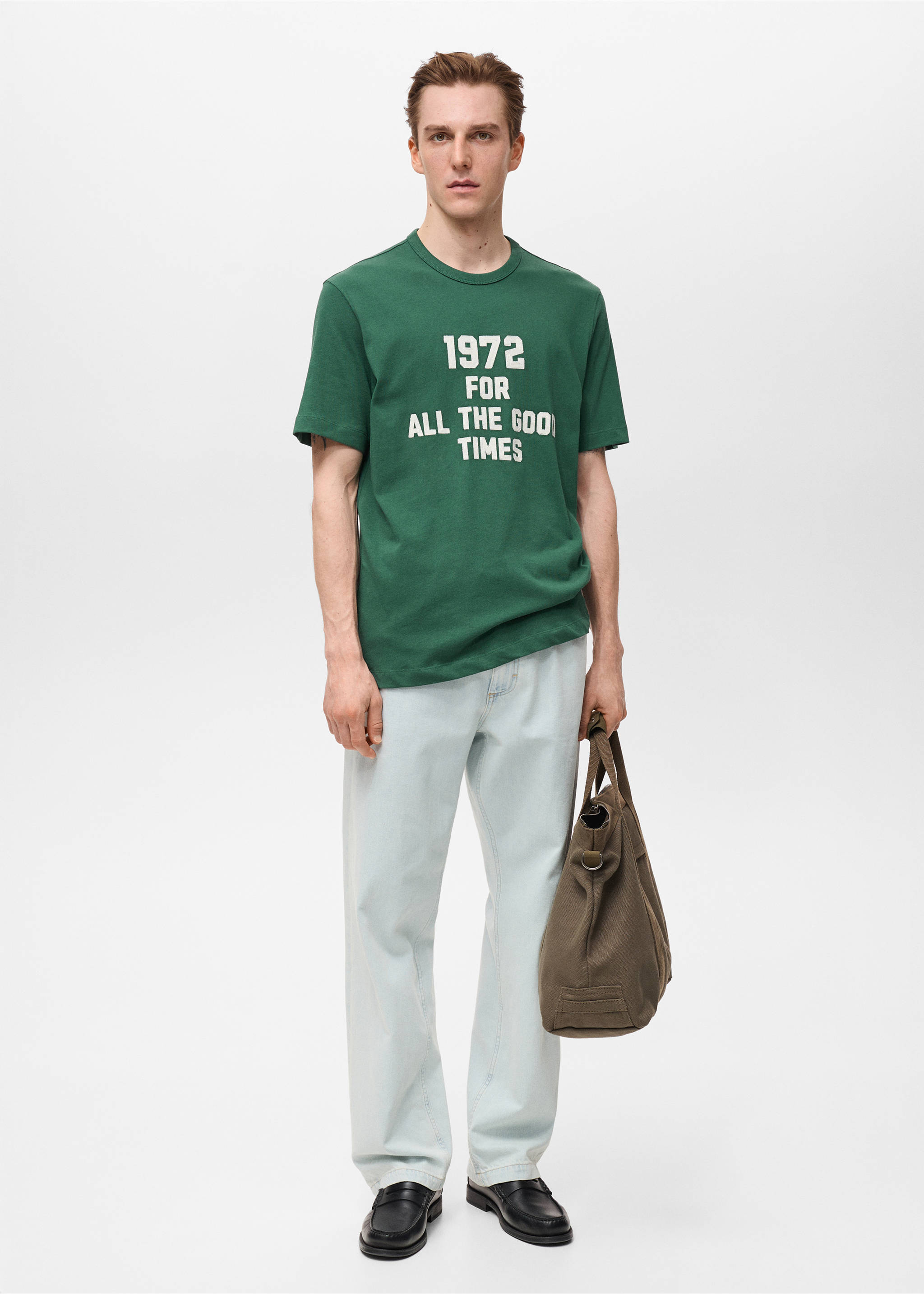 100% cotton embroidered t-shirt - General plane, Dark Green. Ref: 87005944-00.