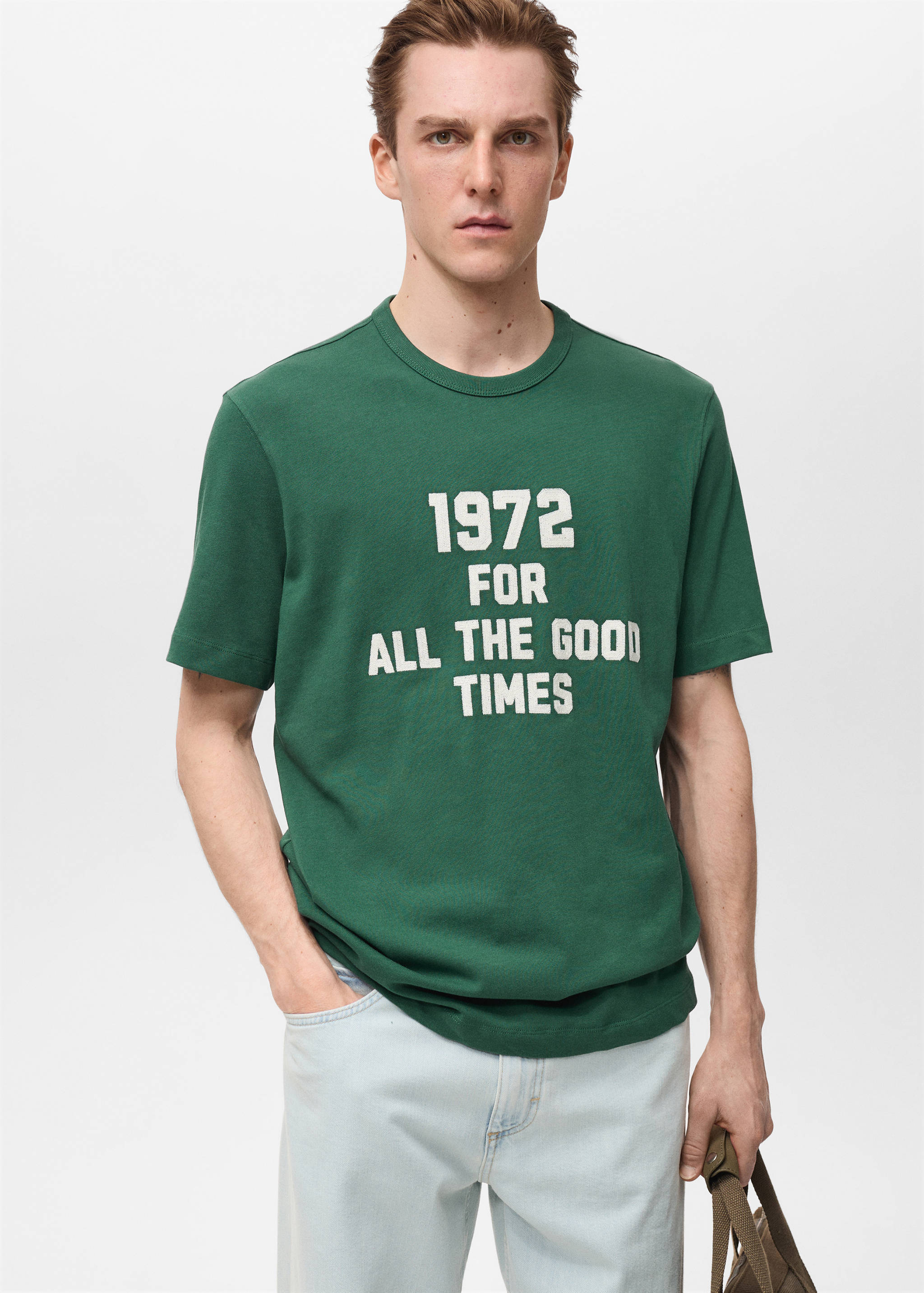 100% cotton embroidered t-shirt - Medium plane