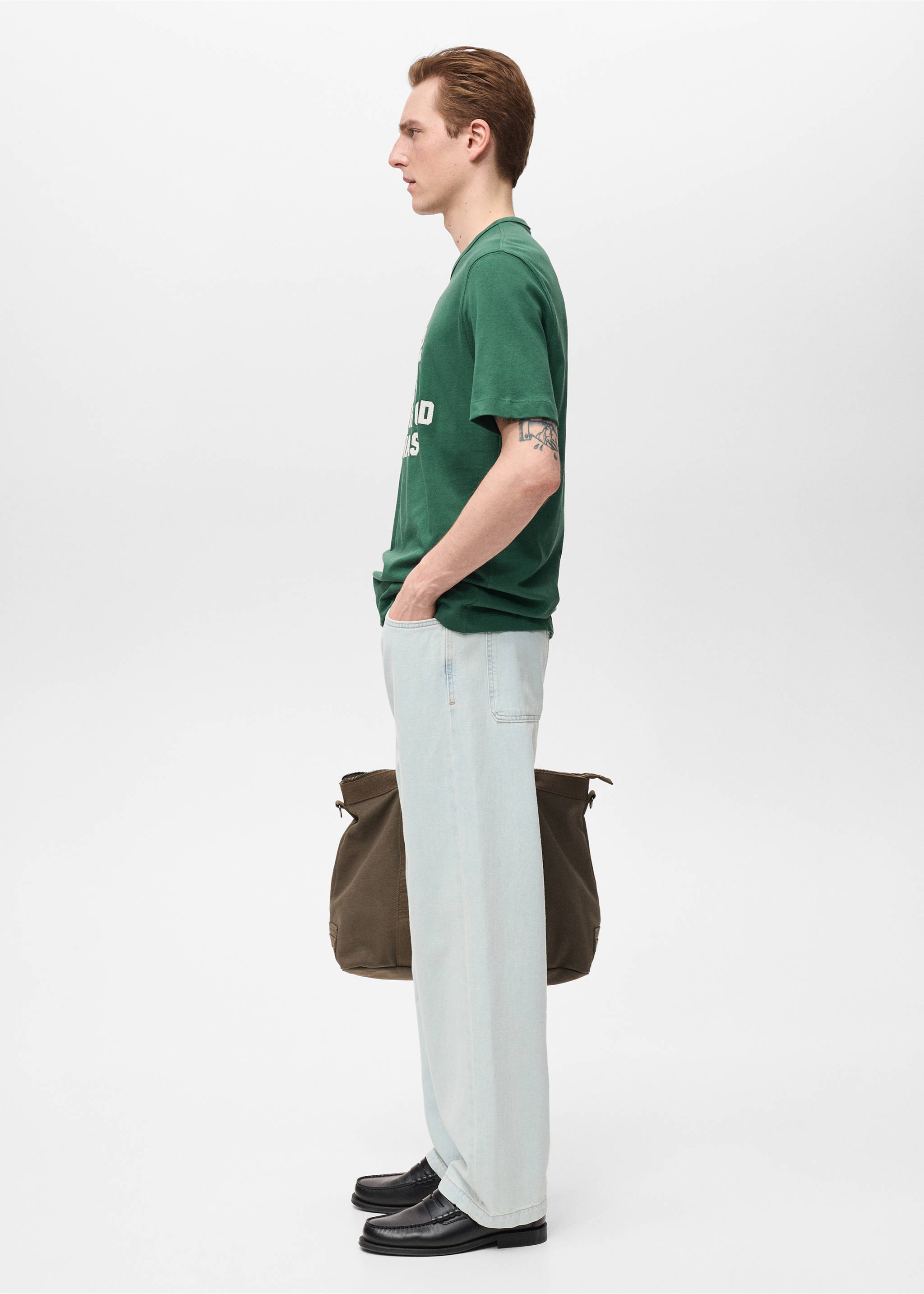 100% cotton embroidered t-shirt - Details of the article 2, Dark Green. Ref: 87005944-00.