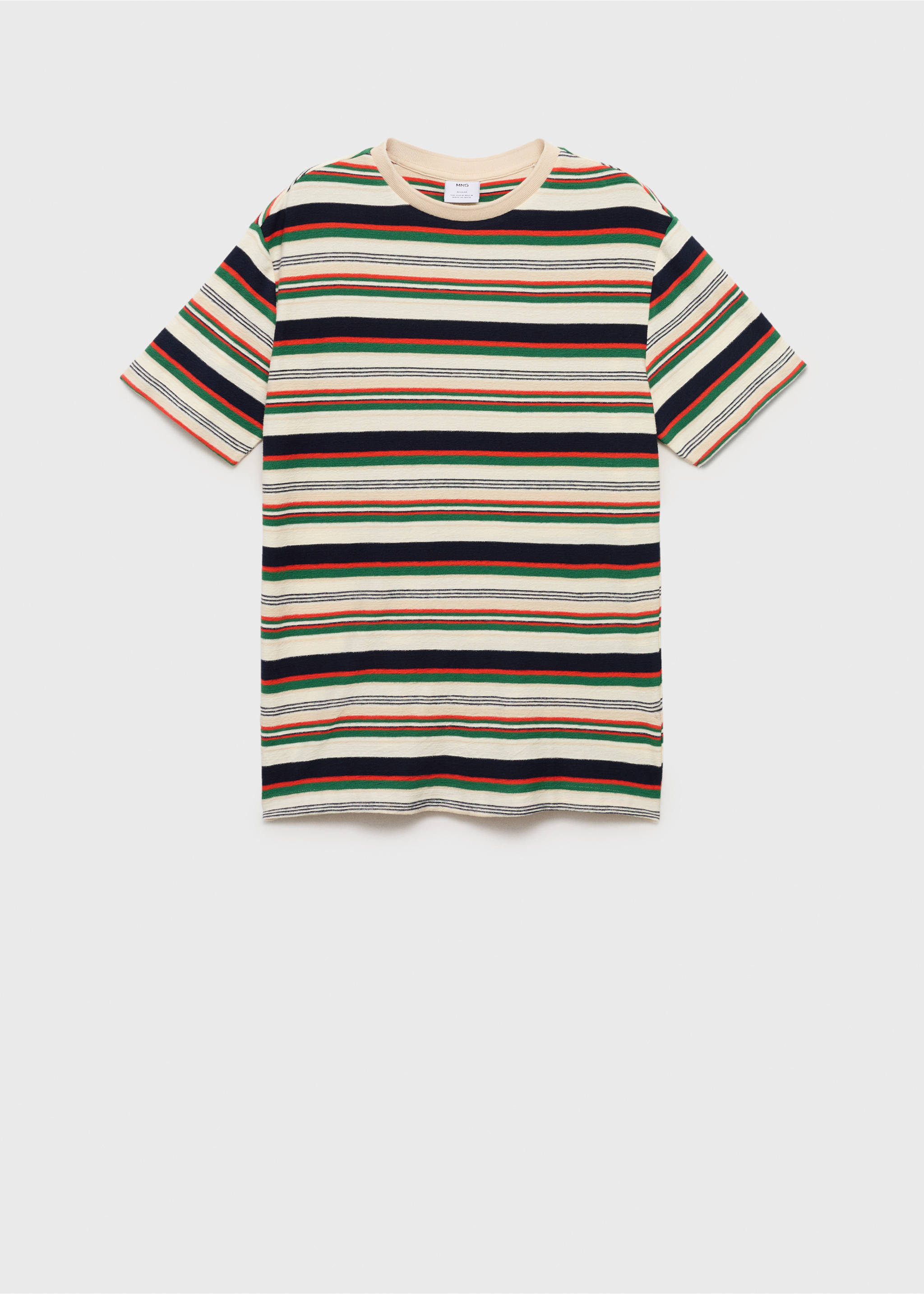 Camiseta regular fit 100% algodón rayas - Artículo sin modelo, Crudo. Ref: 87005946-00.