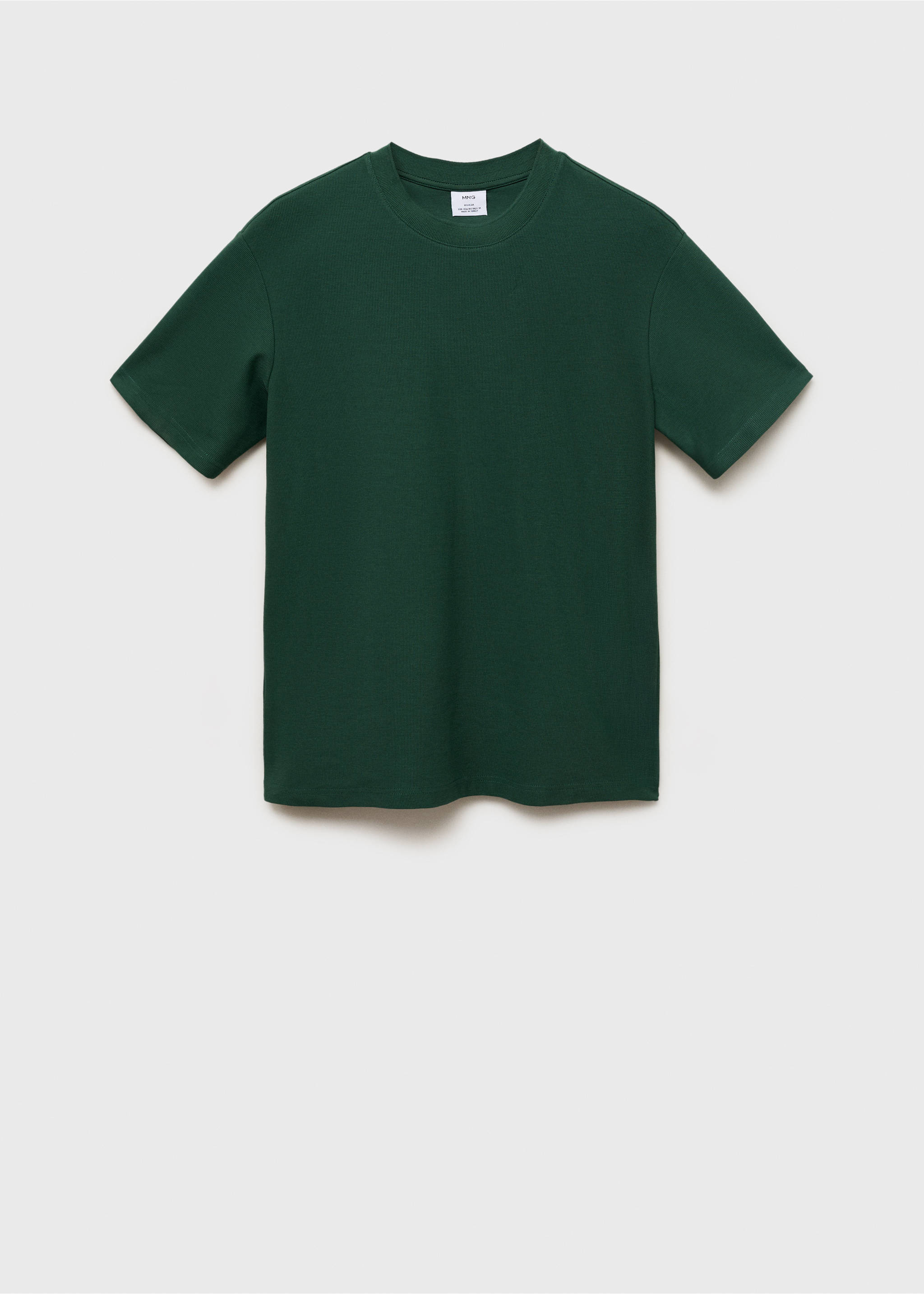 Regular-fit textured t-shirt - Article without model, Dark Green. Ref: 87005949-00.