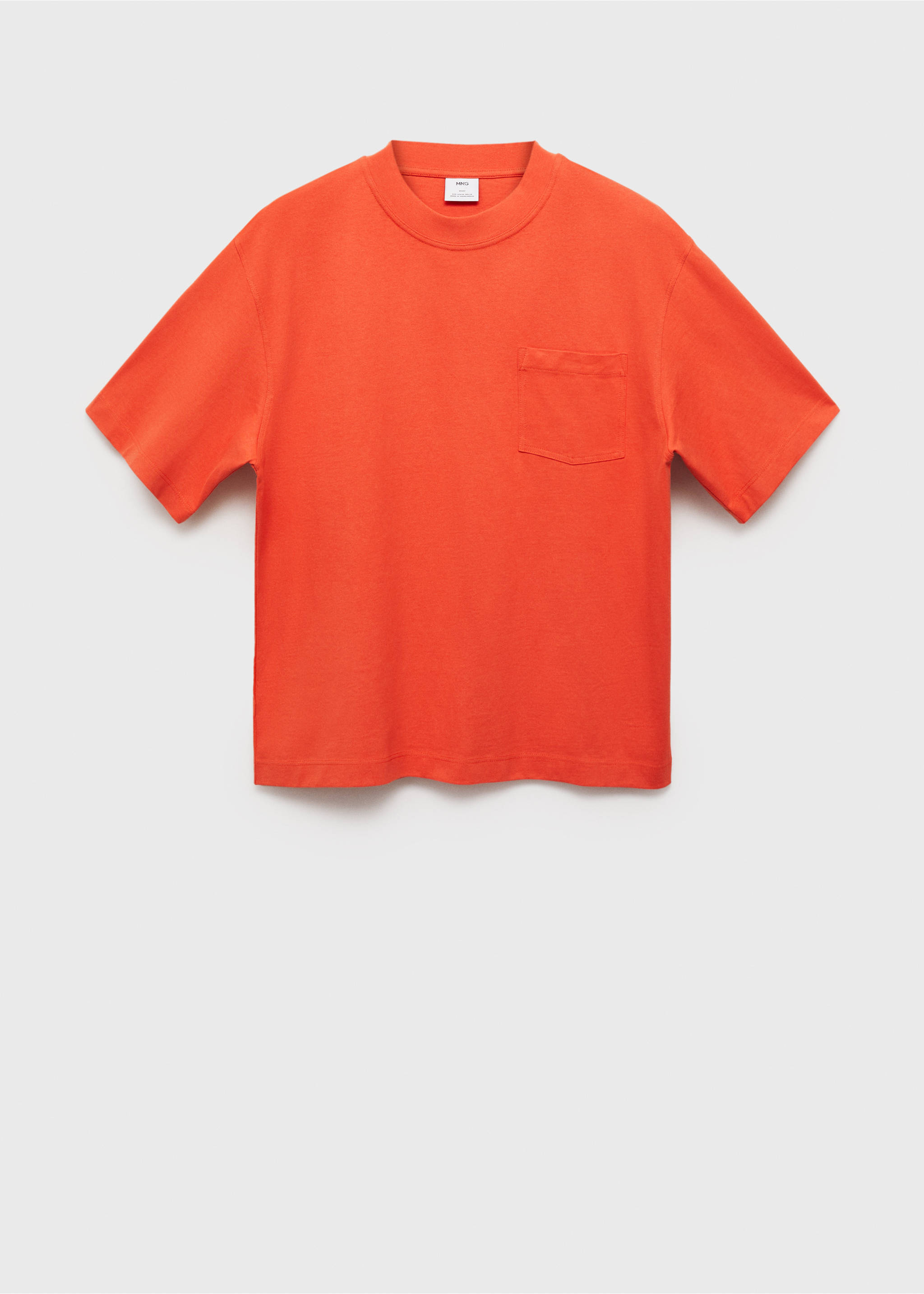 Tricou boxy fit din bumbac 100 % cu buzunar - Articol fără model, Portocaliu. Ref: 87005950-00.