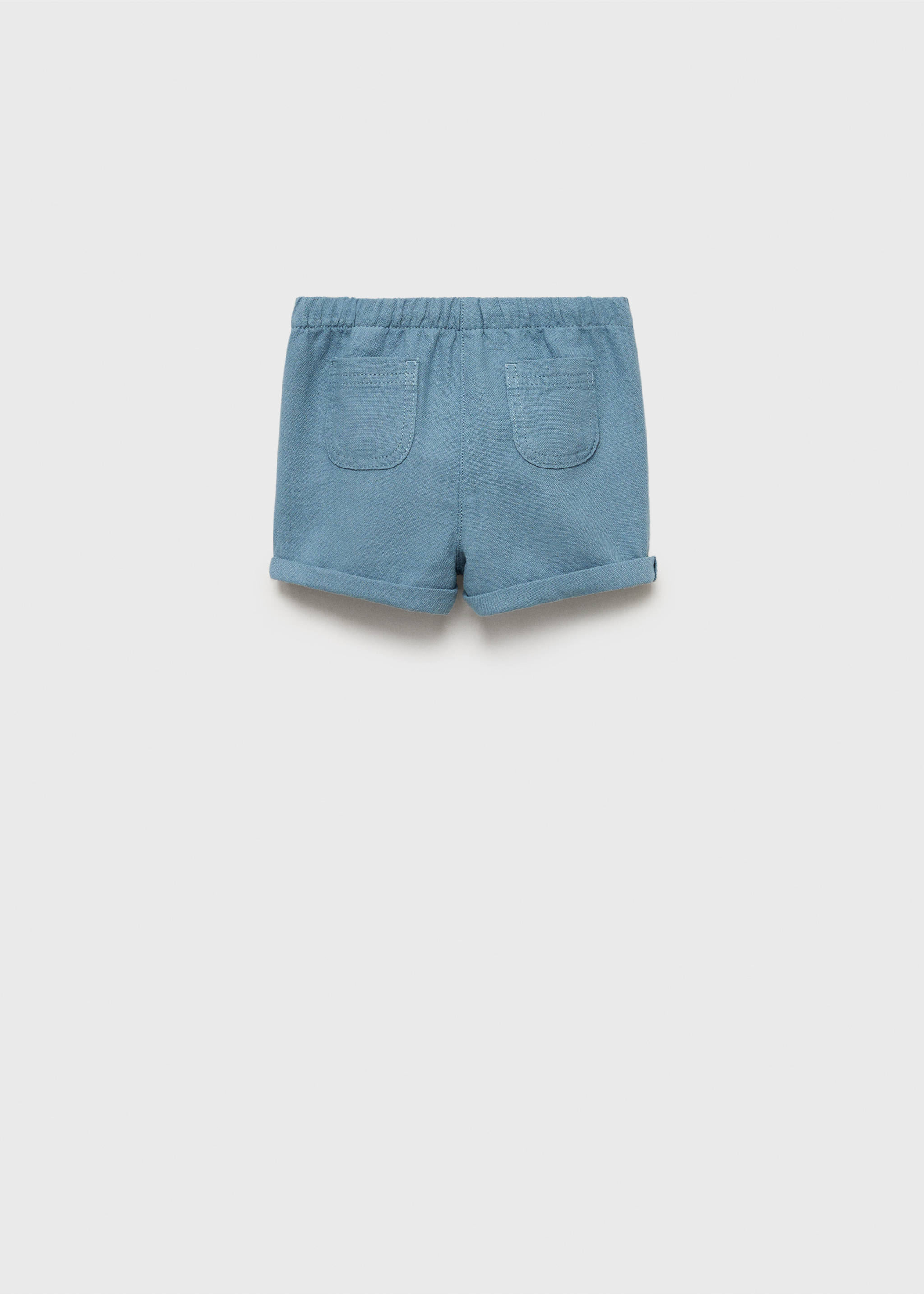 Shorts aus Leinen und Baumwolle - Rückseite des Artikels, Grün. Ref: 87005951-00.