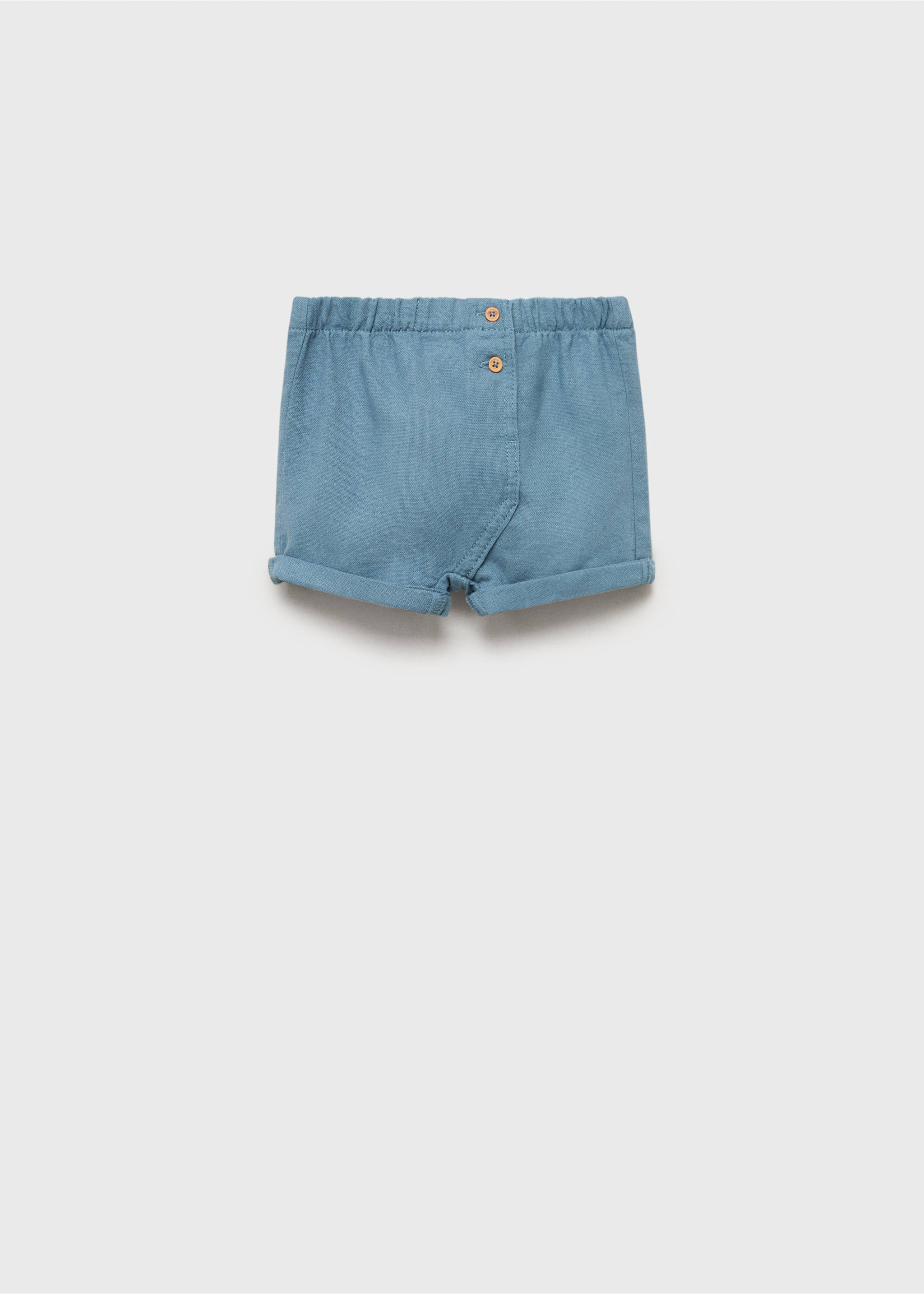 Linen and cotton shorts - Article without model, Green. Ref: 87005951-00.