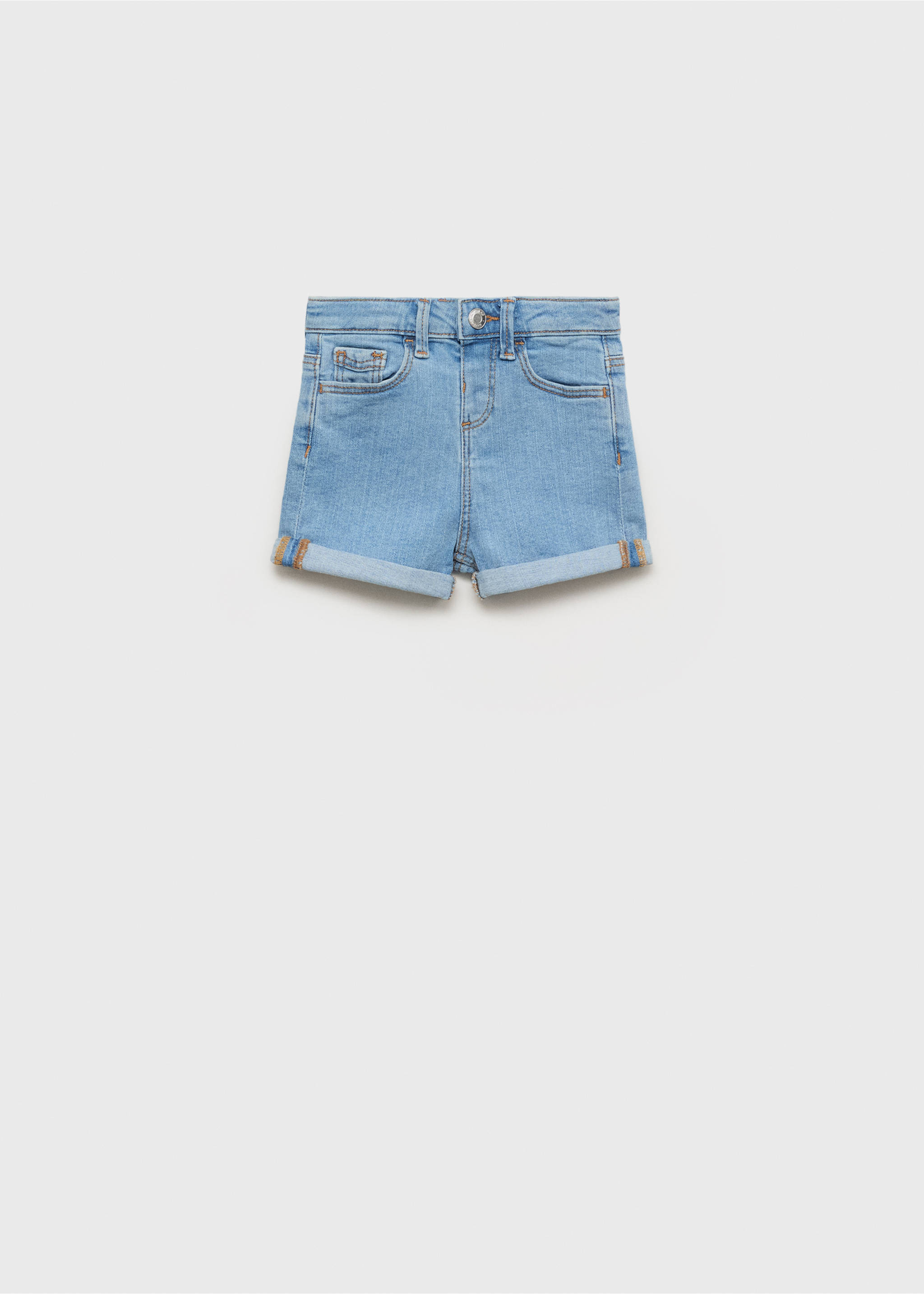 Denim-Shorts mit Umschlag am Saum - Artikel ohne Model, Mittelblau. Ref: 87005952-00.