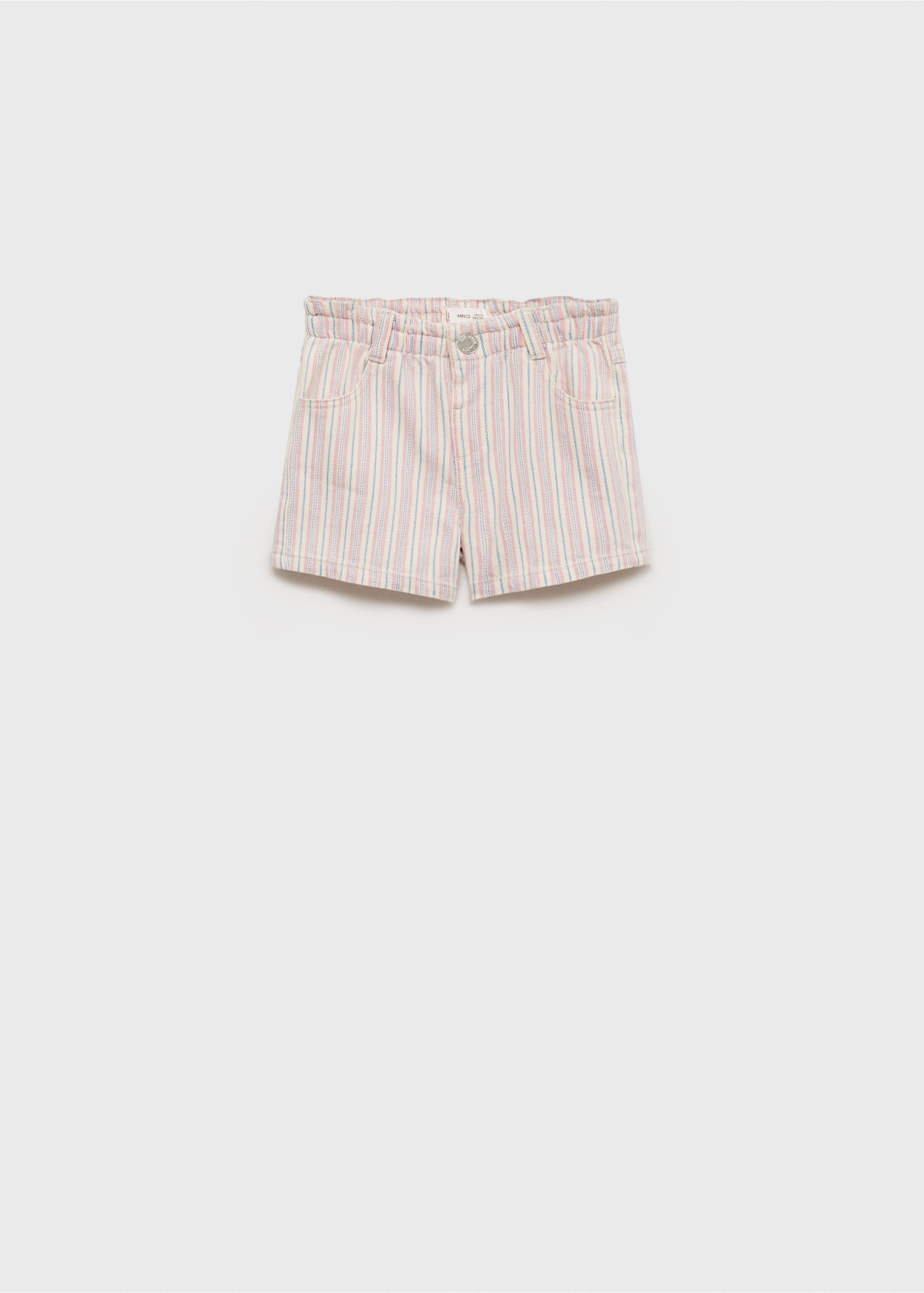 Striped denim shorts - Article without model, Ecru. Ref: 87005953-00.