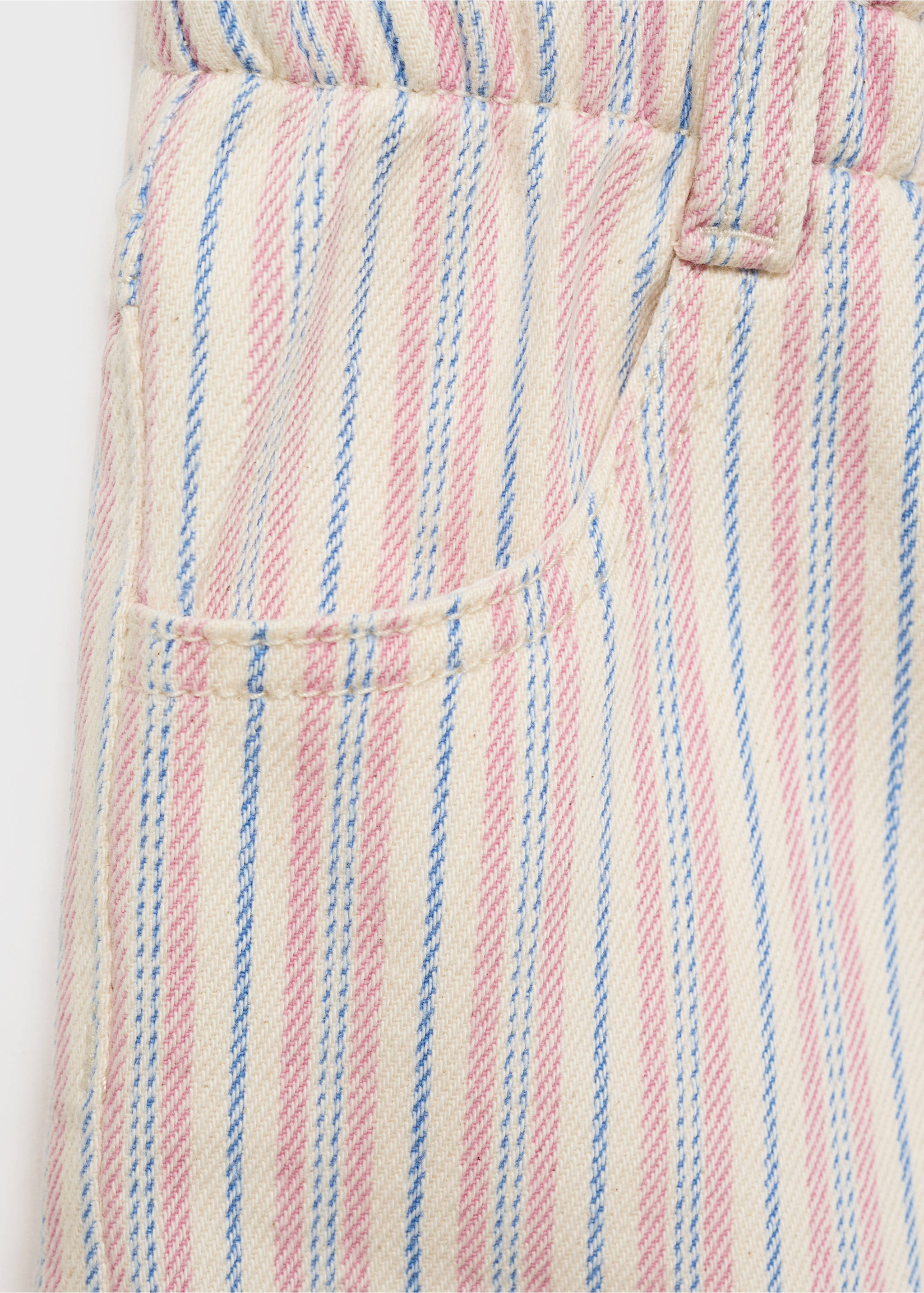 Striped denim shorts - Details of the article 0, Ecru. Ref: 87005953-00.