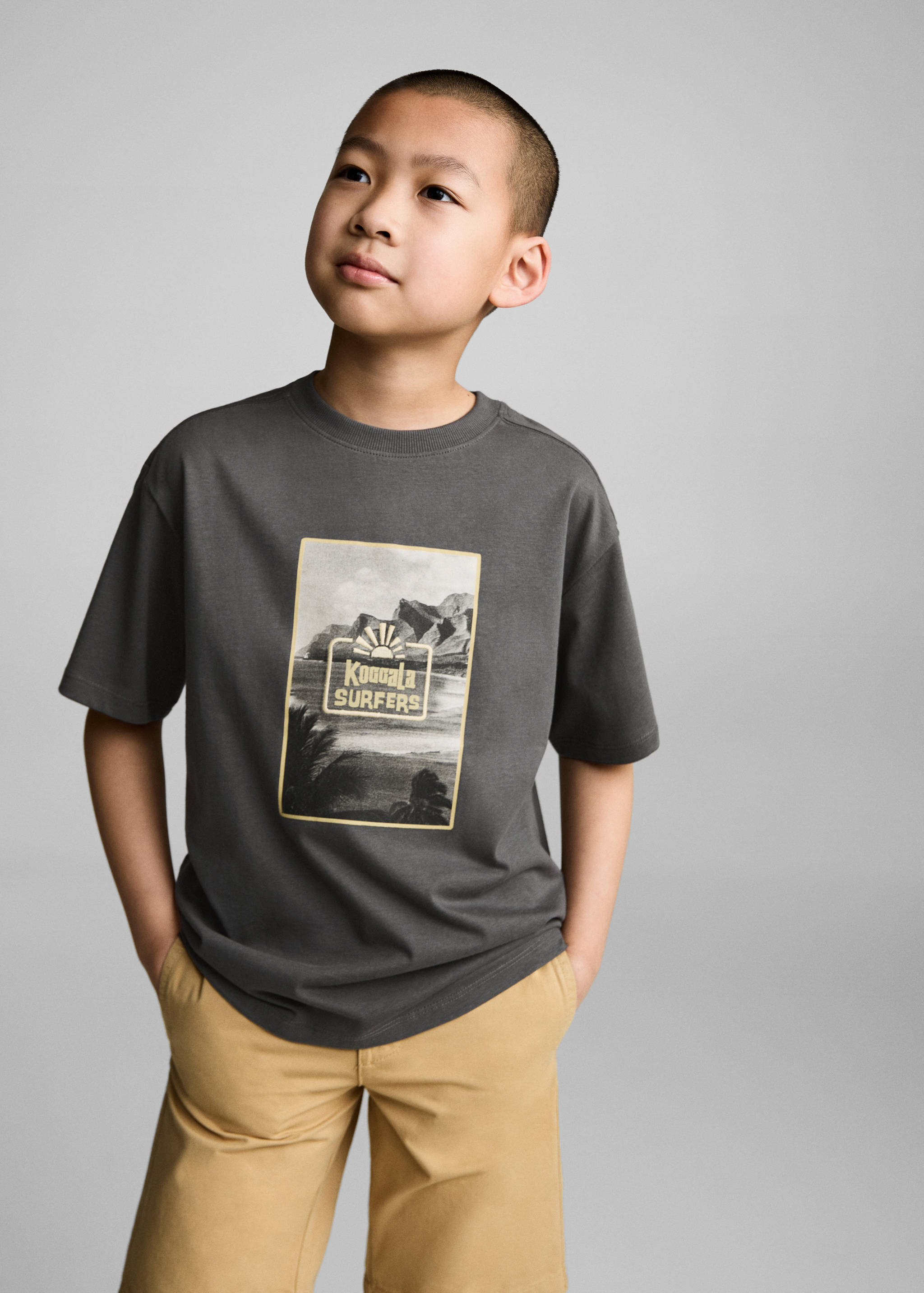 Bedrucktes Baumwoll-T-Shirt - Mittlere Ansicht