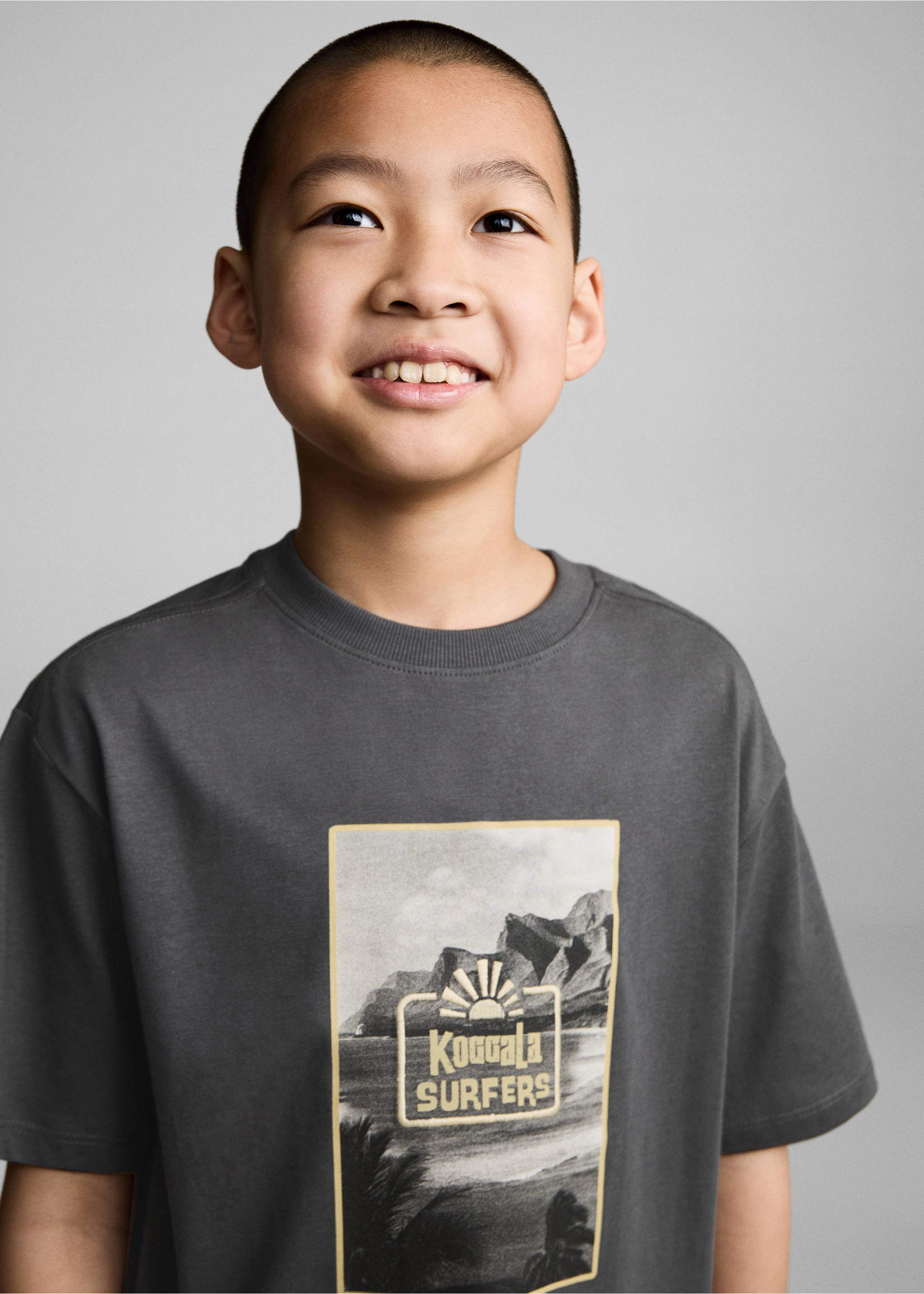 Bedrucktes Baumwoll-T-Shirt - Detail des Artikels 1, Anthrazit. Ref: 87005954-00.