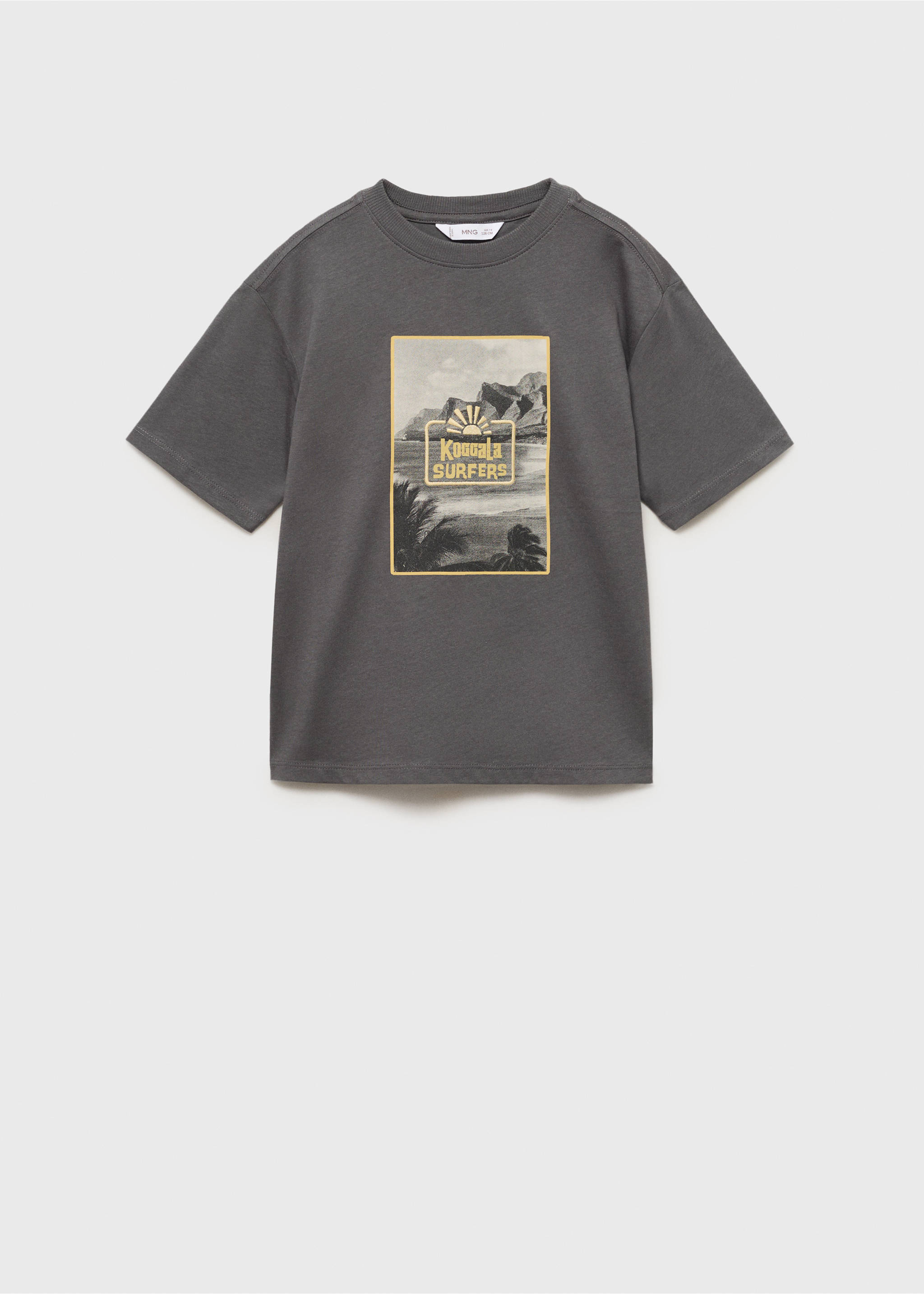 Printed cotton-blend T-shirt - Article without model, Charcoal. Ref: 87005954-00.