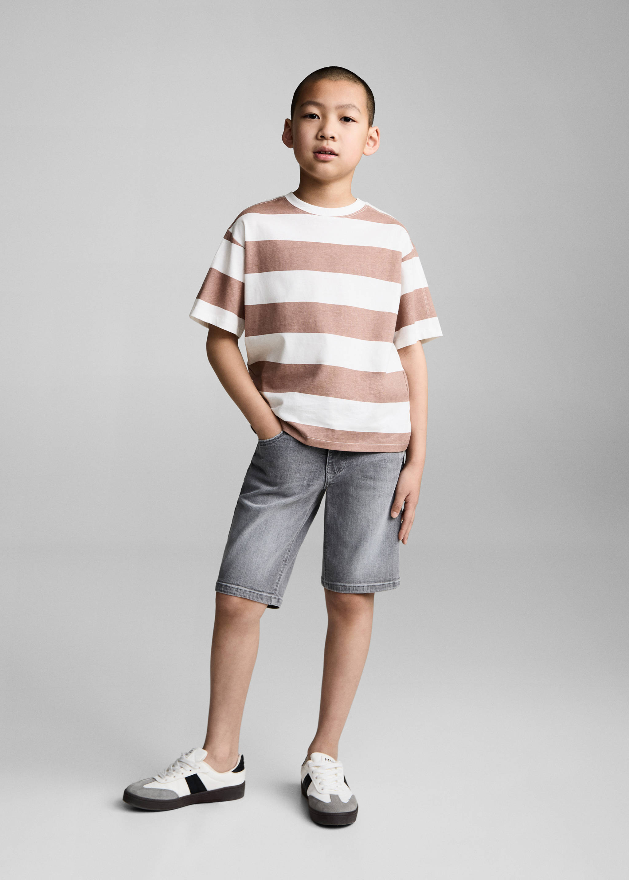 T-shirt coton à rayures - Plan général