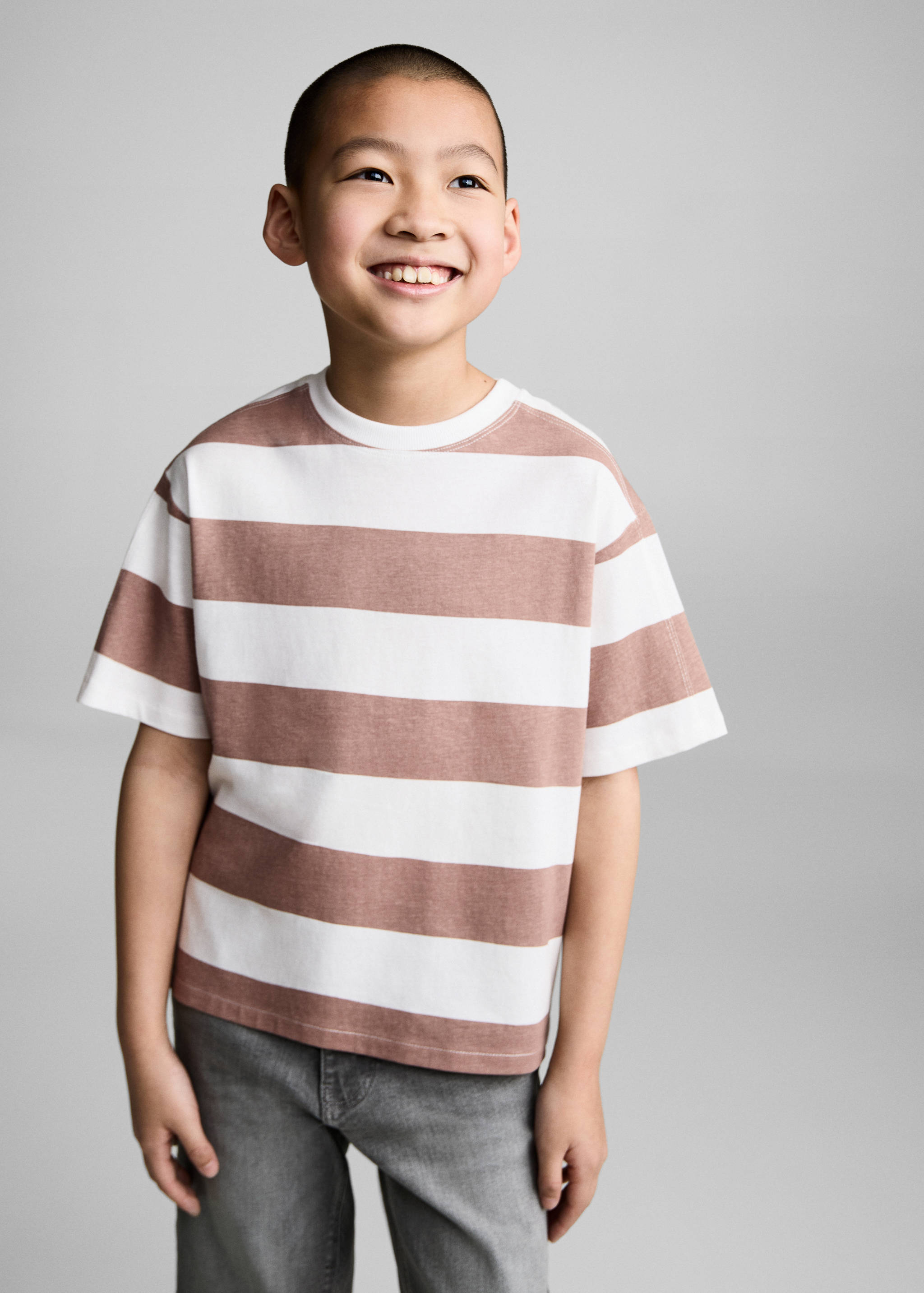 T-shirt coton à rayures - Plan moyen