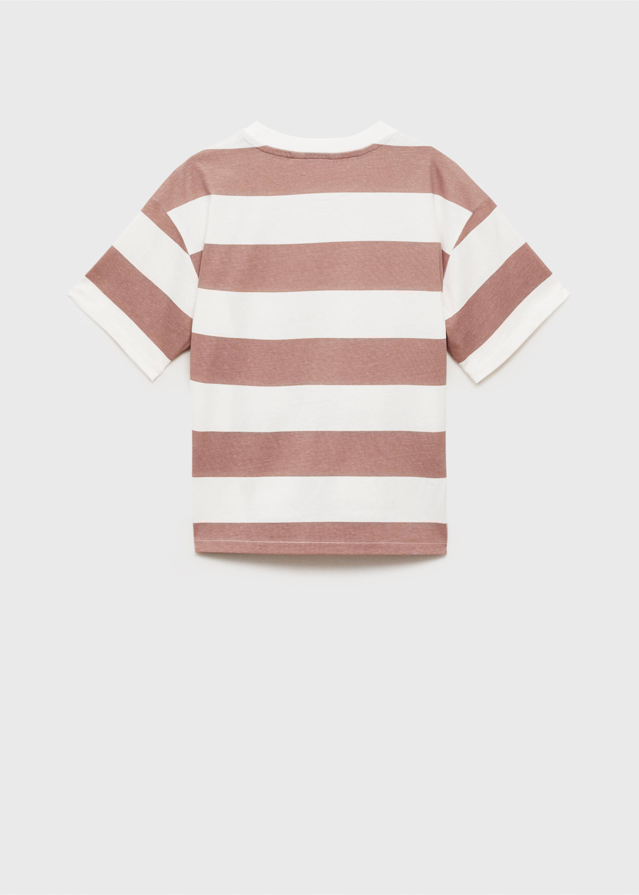T-shirt coton à rayures - Verso de l’article, Rose pâle. Ref: 87005956-00.