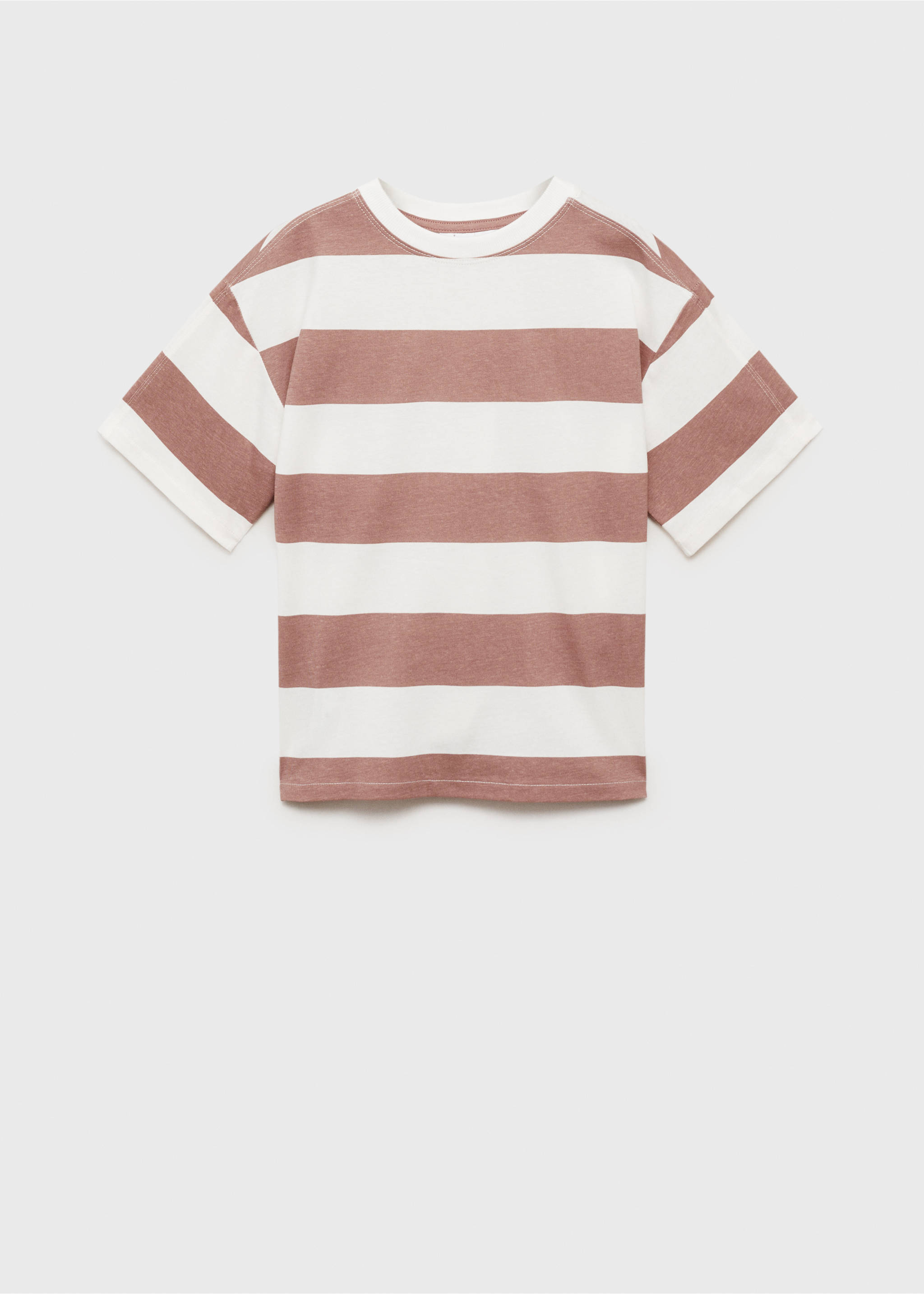 Gestreiftes Baumwoll-Shirt - Artikel ohne Model, Zartrosa. Ref: 87005956-00.
