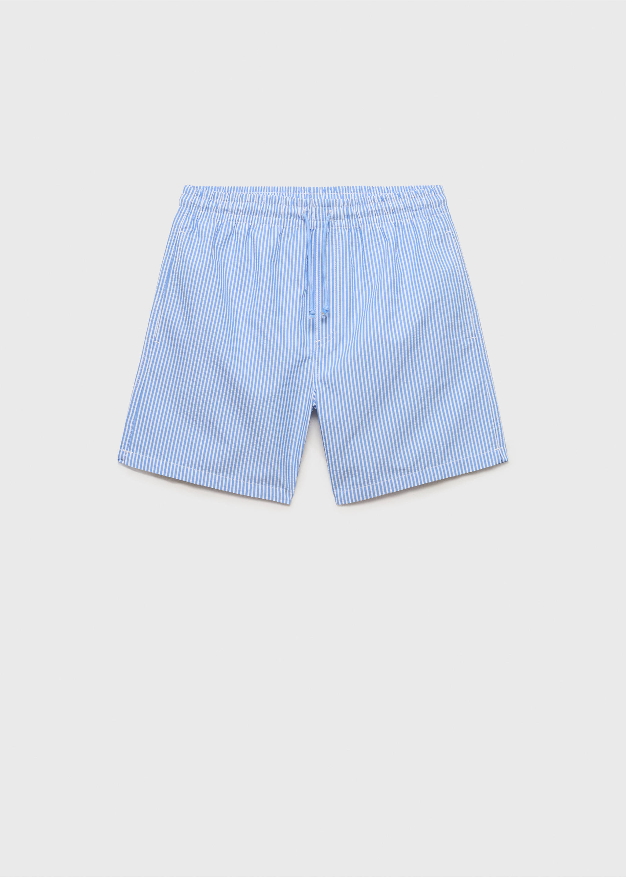 Striped drawstring swimsuit - Article without model, Blue. Ref: 87005957-00.