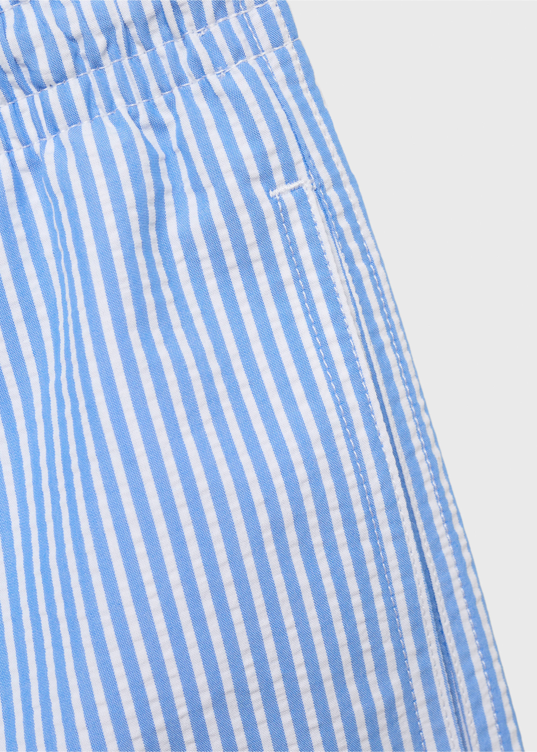 Striped drawstring swimsuit - Details of the article 8, Blue. Ref: 87005957-00.