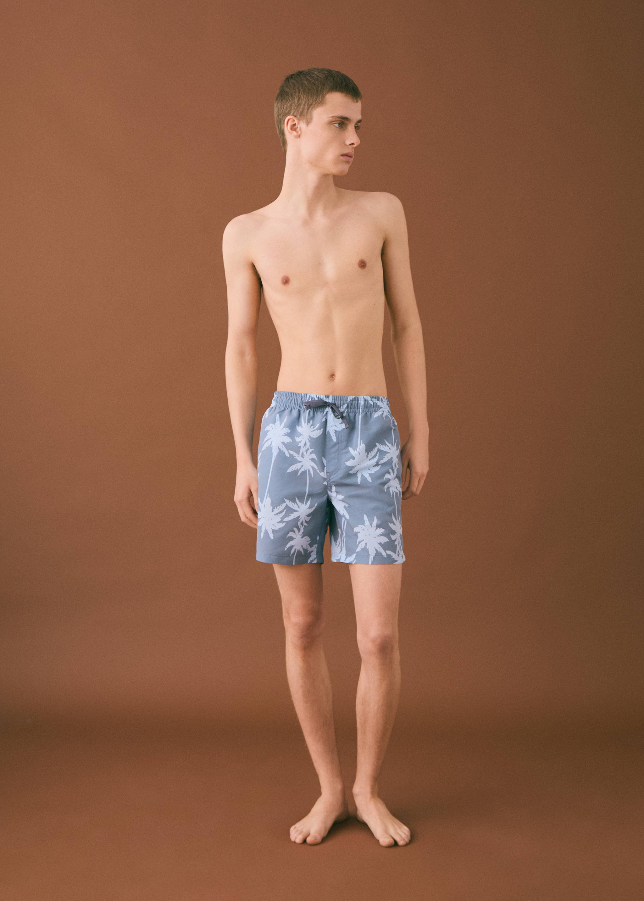 Palm trees print swimsuit trunks - General plane
